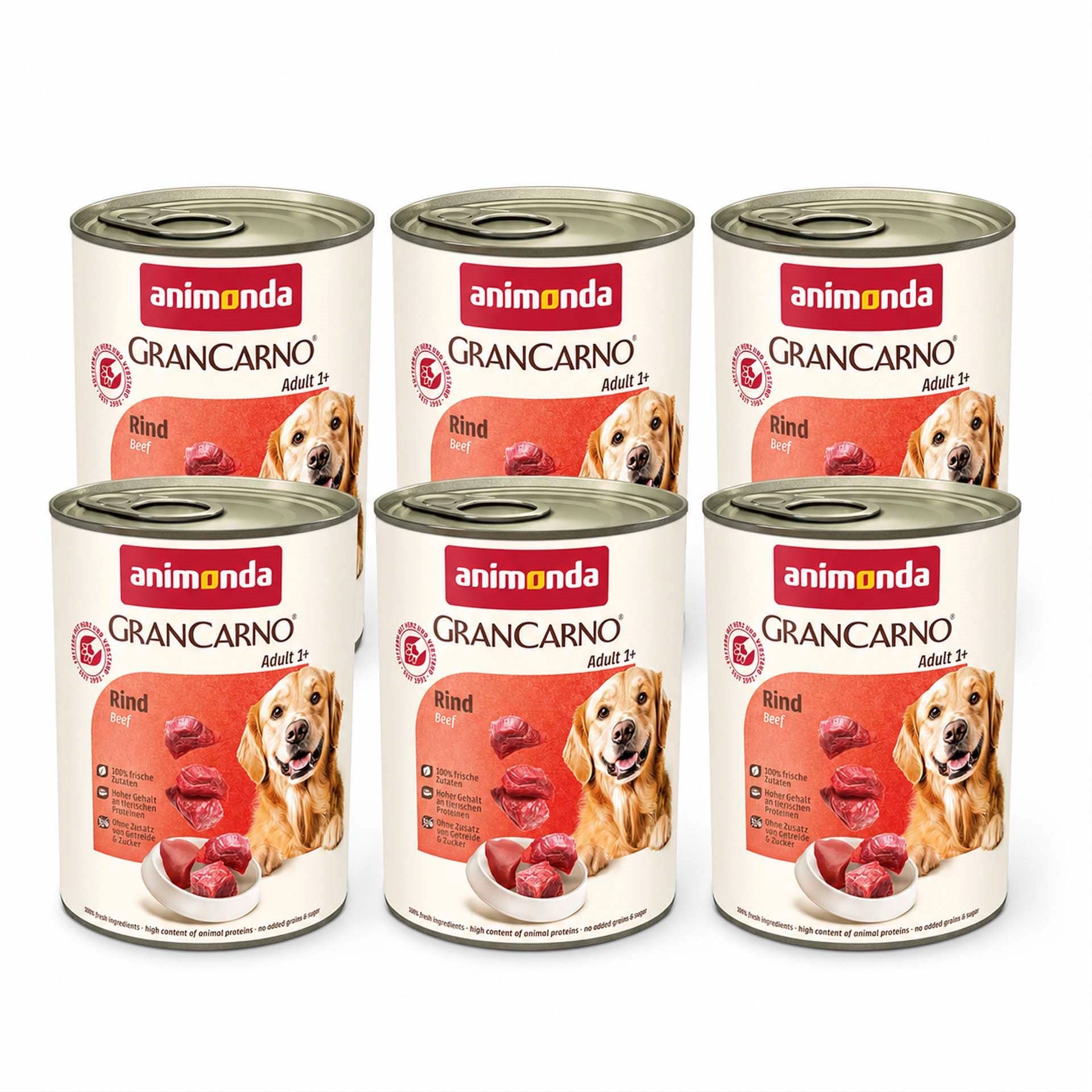 Animonda Gran Carno Sığır Etli Yetişkin Köpek Konservesi  400 Gr (6 Adet)