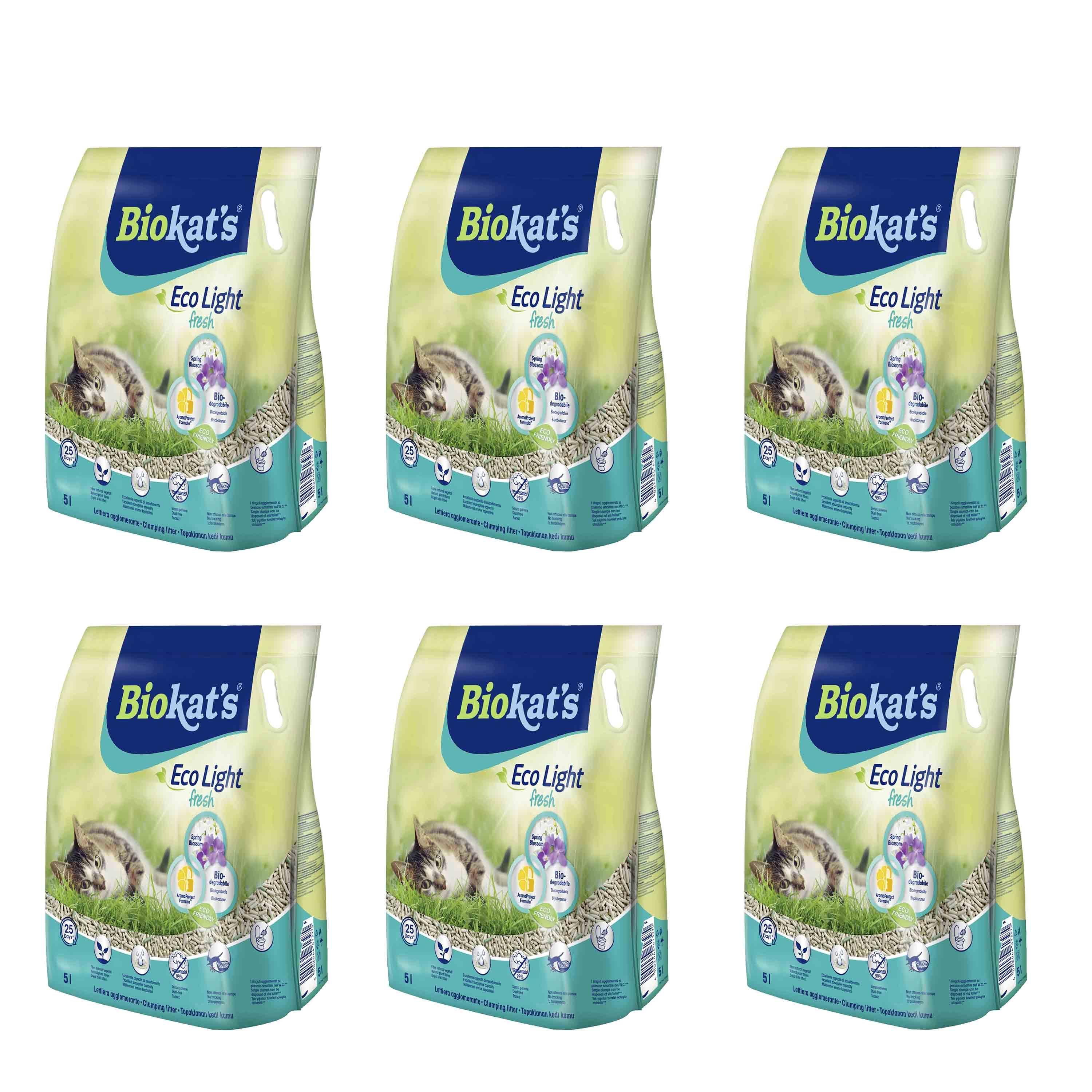 Biokat's Eco Light Bahar Çiçeği Kokulu Pelet Kedi Kumu 5 LT x 6 Adet  