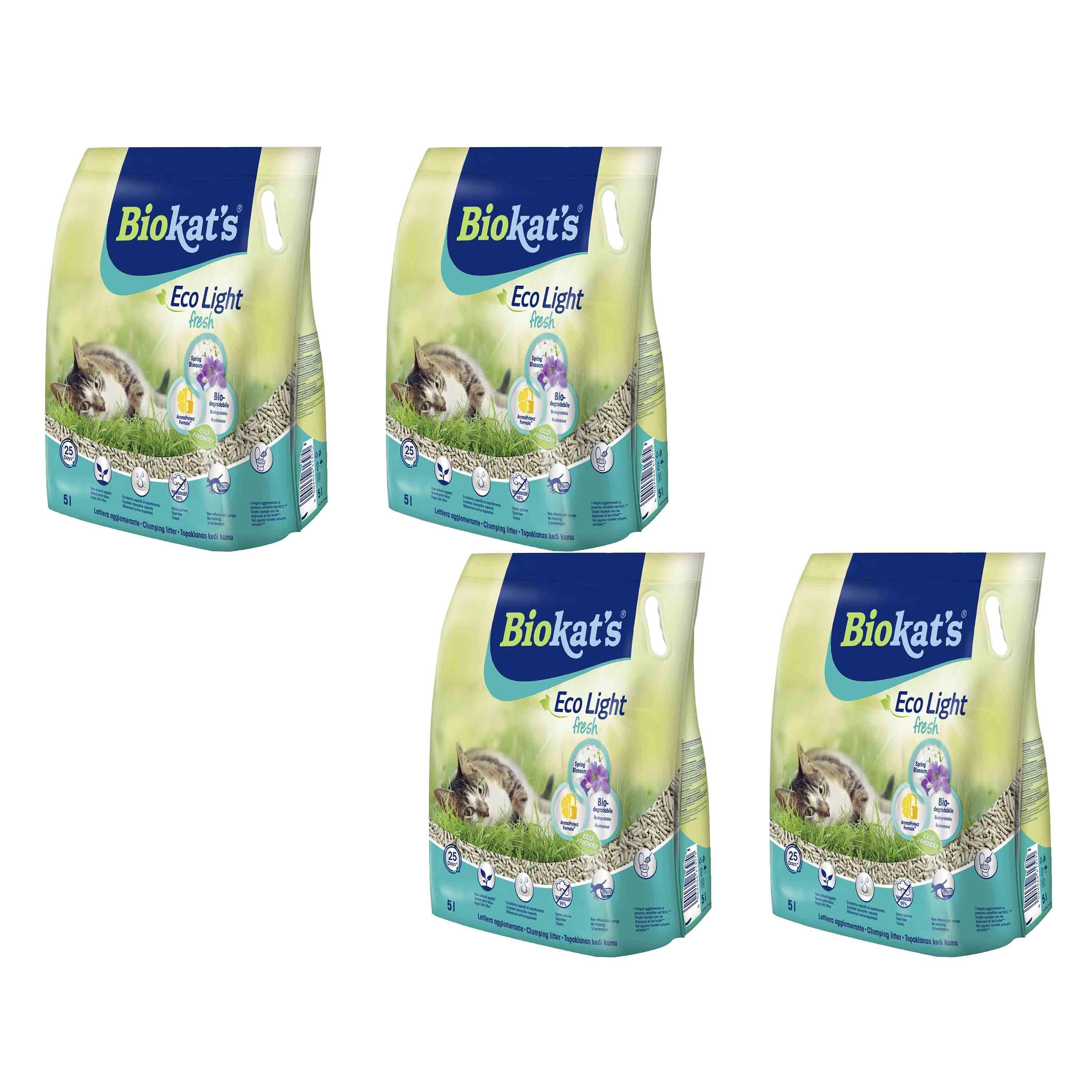 Biokat's Eco Light Bahar Çiçeği Kokulu Pelet Kedi Kumu 5 LT x 4 Adet