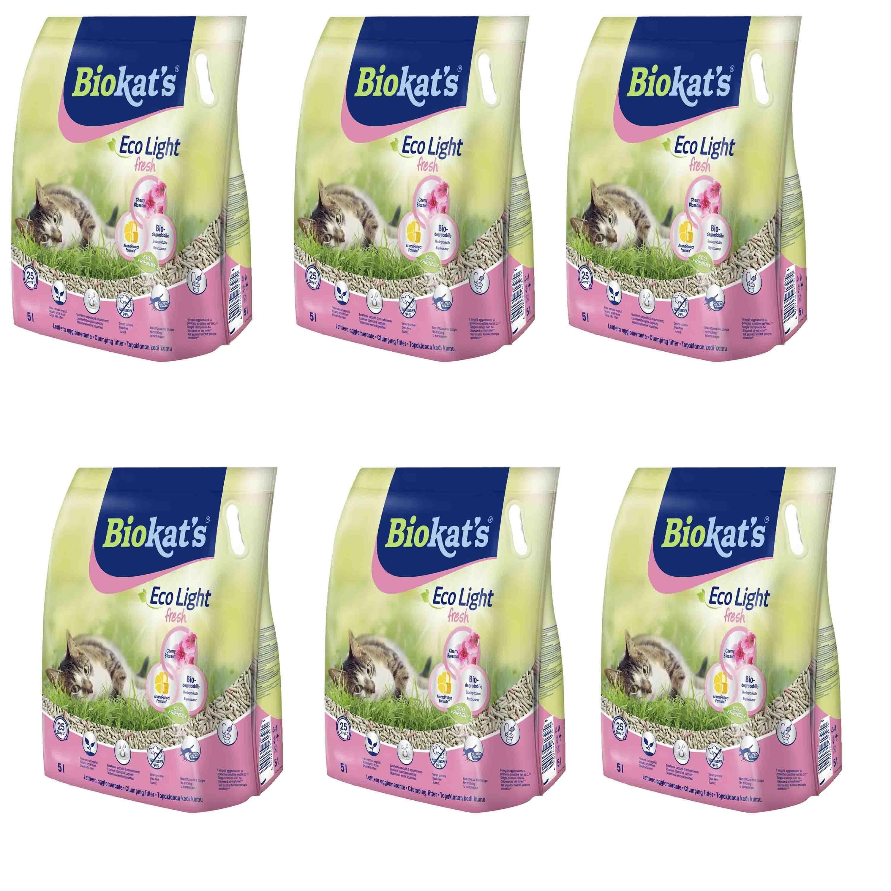 Biokat's Eco Light Kiraz Çiçeği Kokulu Pelet Kedi Kumu 5 LT x 6 Adet