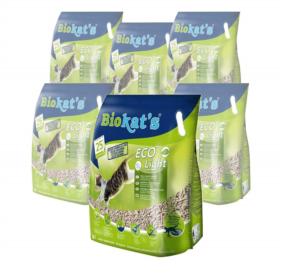 Biokats Eco Light Pelet Kedi Kumu 5 Lt 6 adet