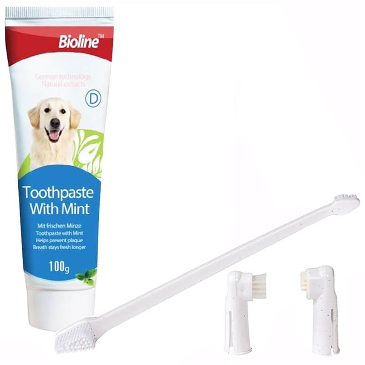 Bioline Nane Aromalı Köpek Diş Macunu Ve Diş Fırçası Seti  100 gr