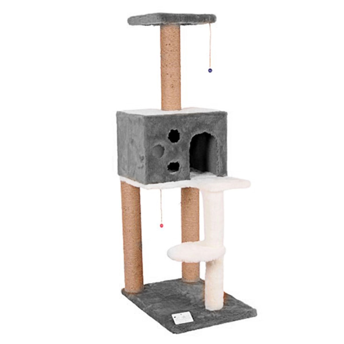 Cat House Merdivenli Kare Yuvalı Kedi Tırmalama Tahtası  124 cm Gri