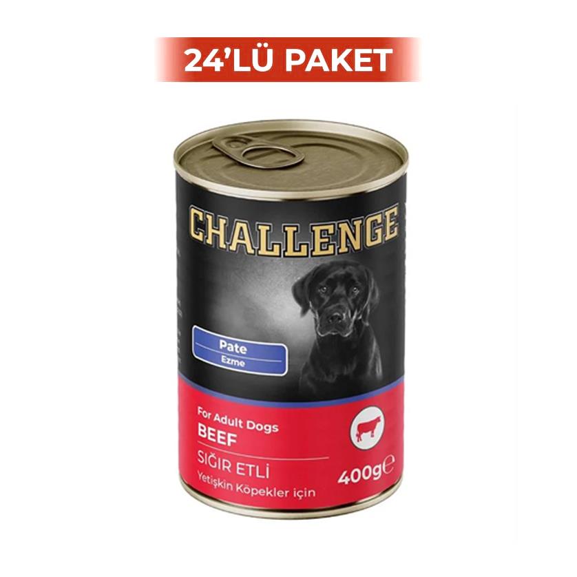 Challenge Sığır Etli Pate Köpek Konservesi 400 g (24 Adet)