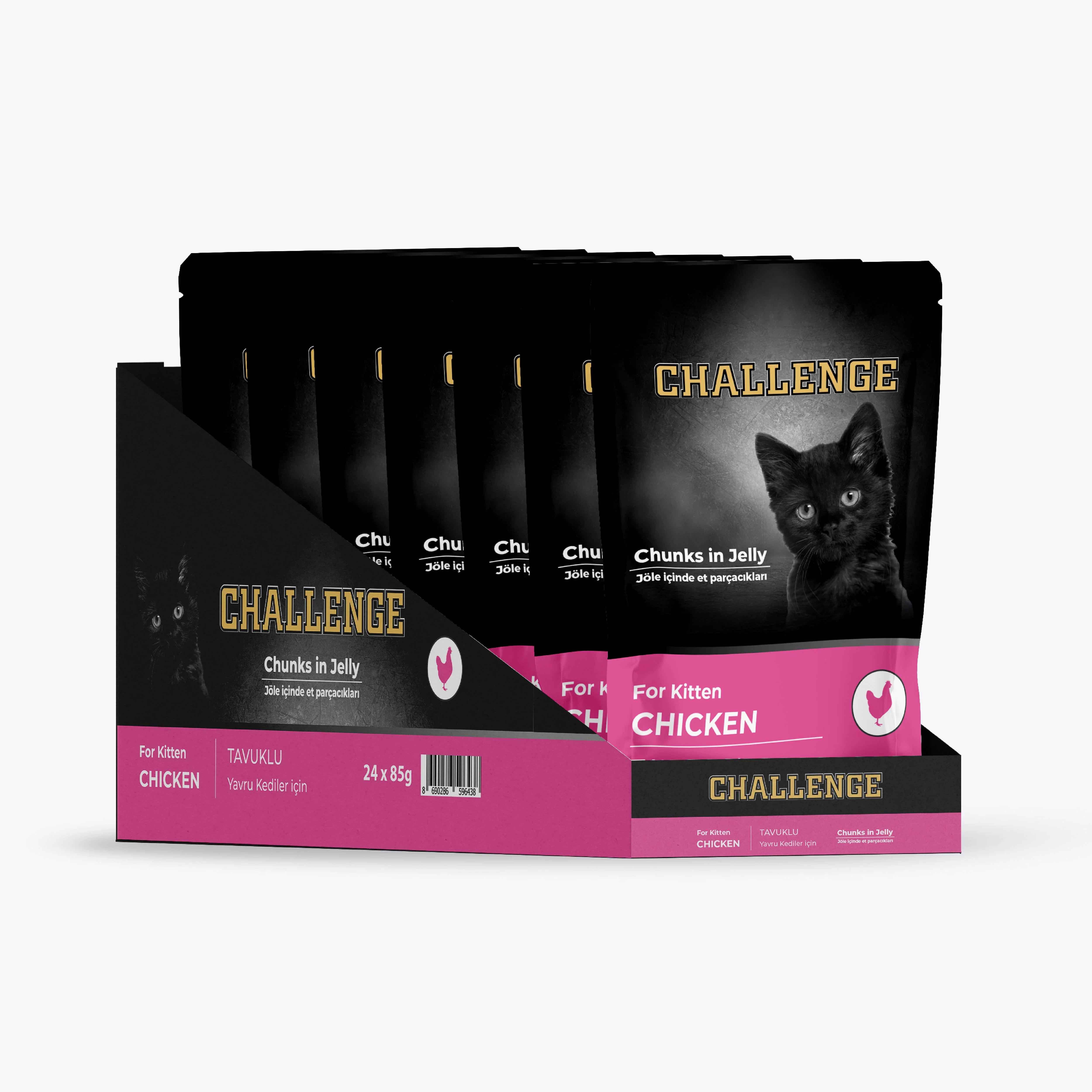 Challenge Tavuklu Yavru Kedi Konservesi 85 g (24 Adet)