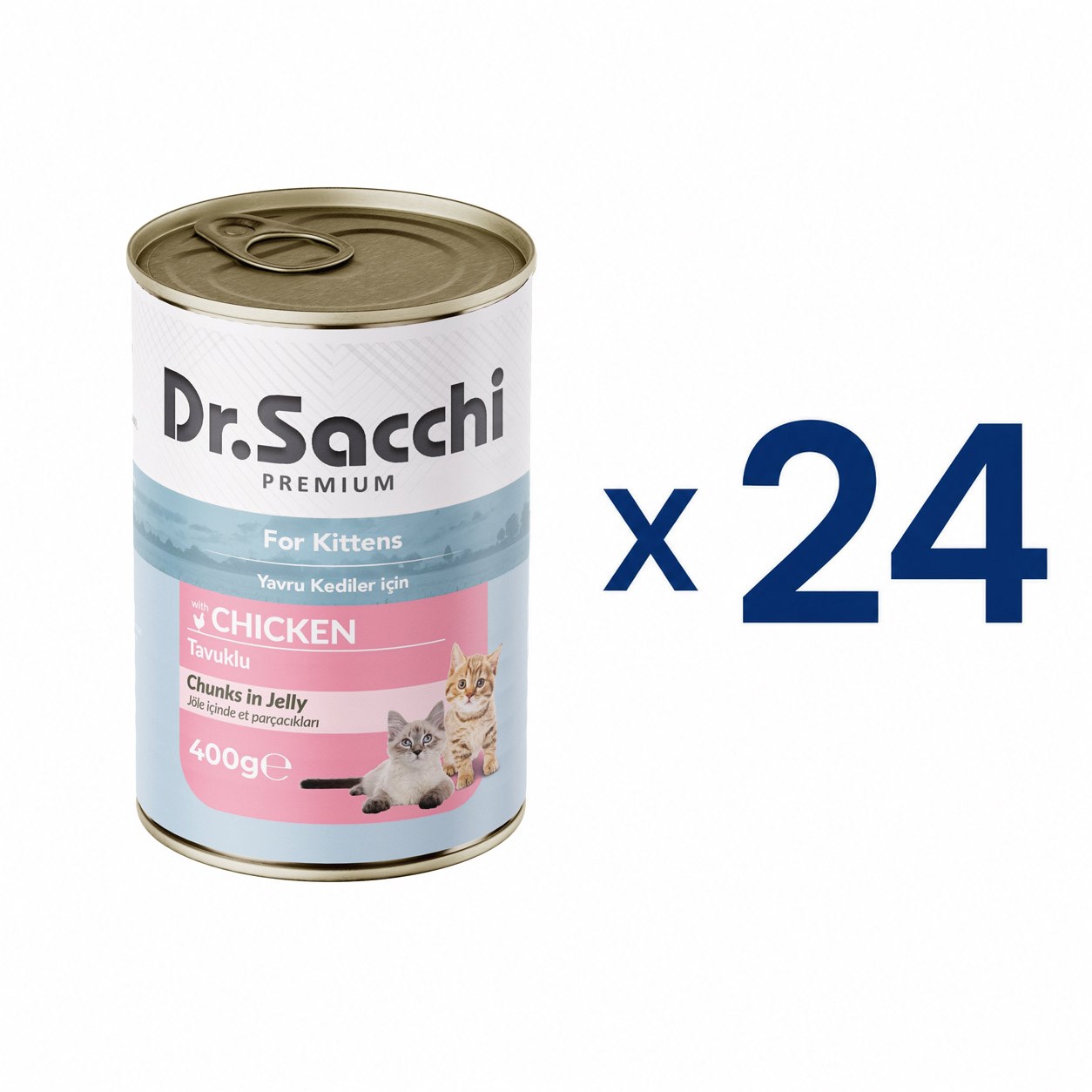 Dr. Sacchi Delicious Tavuk Etli Yavru Kedi Konservesi 400 g (24 Adet)