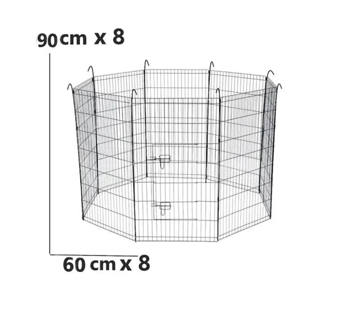 Dr. Sacchi Köpek Çiti Siyah 60x90 Cm (8 Panel)