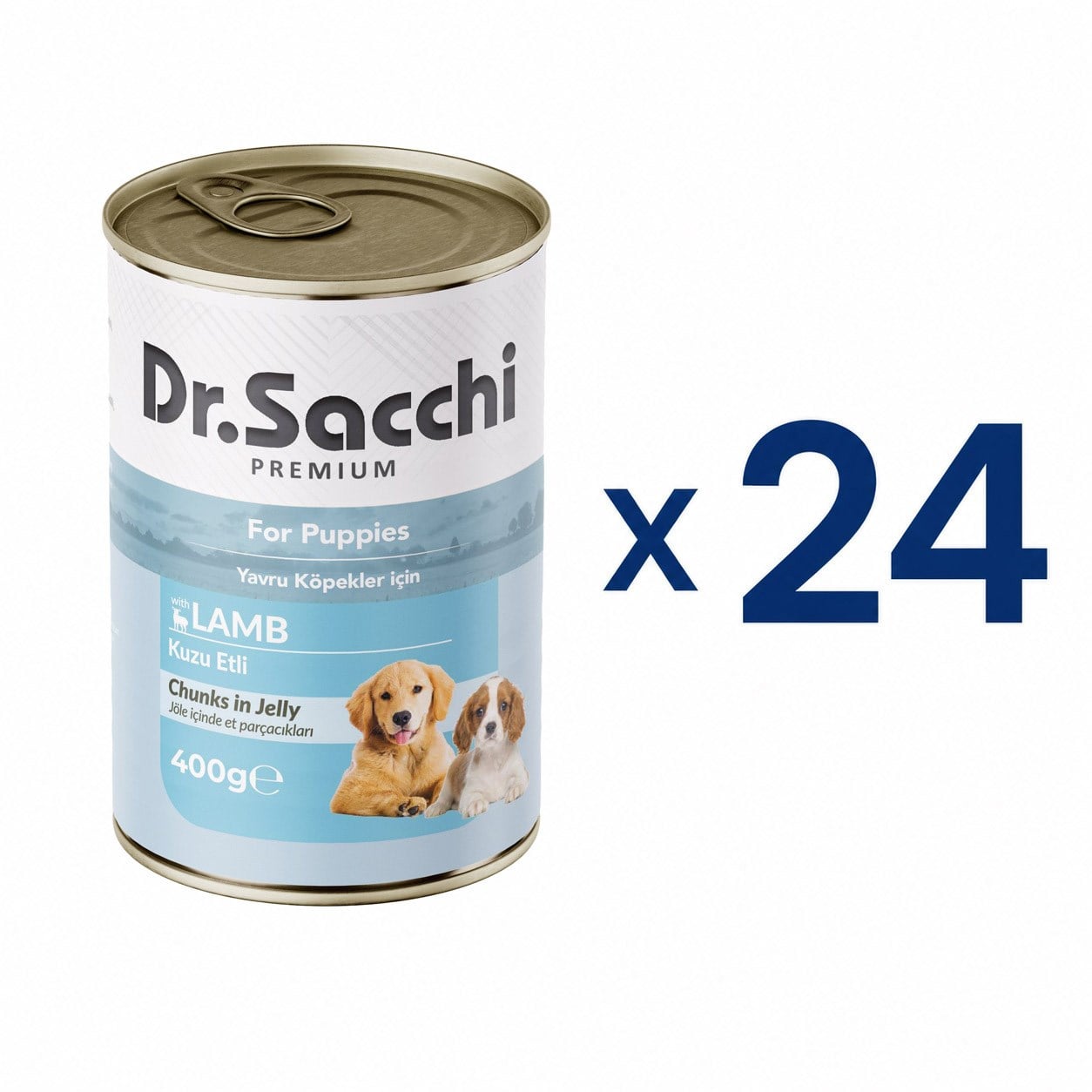 Dr. Sacchi Delicious Kuzulu Yavru Köpek Konservesi  400 gr (24 Adet)