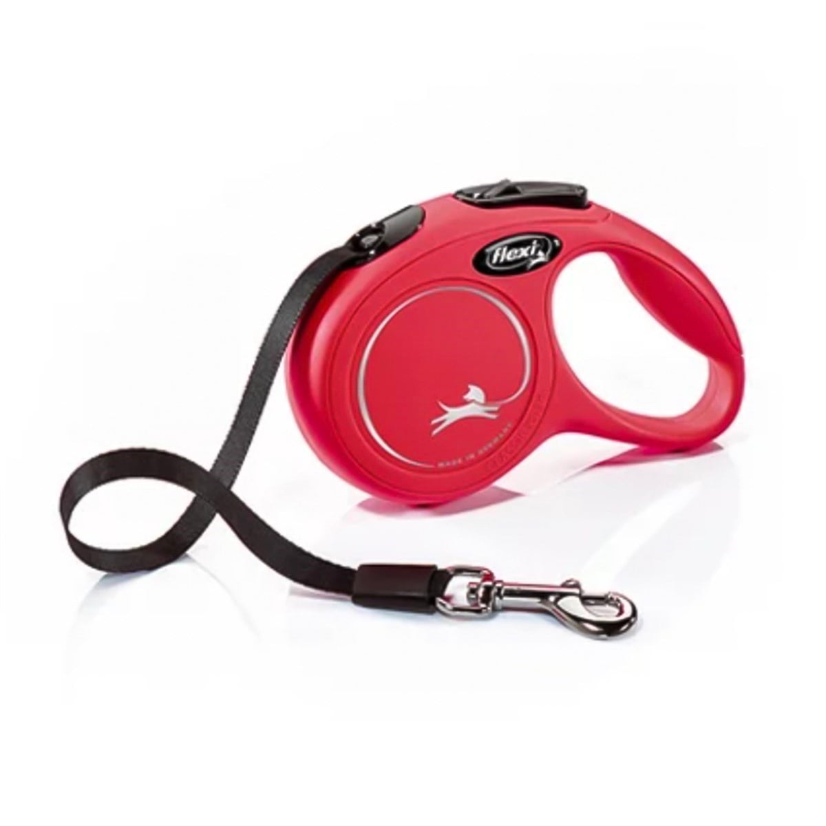 Flexi New Classic Otomatik Şerit Köpek Gezdirme Tasması  5 Mt (L) Kırmızı