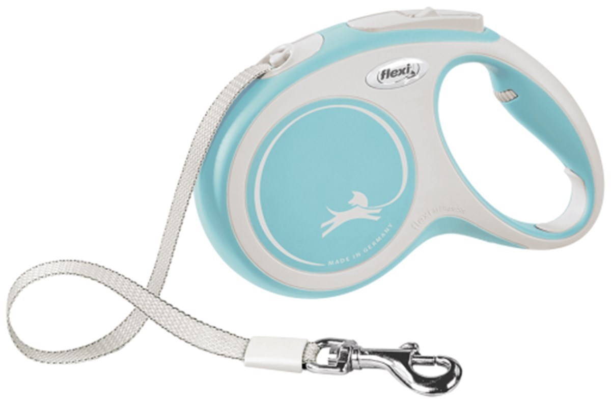 Flexi New Comfort Otomatik Şerit Köpek Gezdirme Tasması  5 Mt (M) Açık Mavi