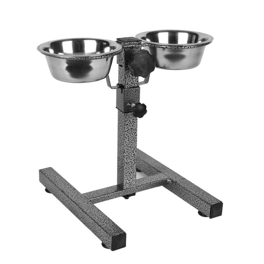 Flip Standlı İkili Kedi Ve Köpek Çelik Mama Kabı 470 ml