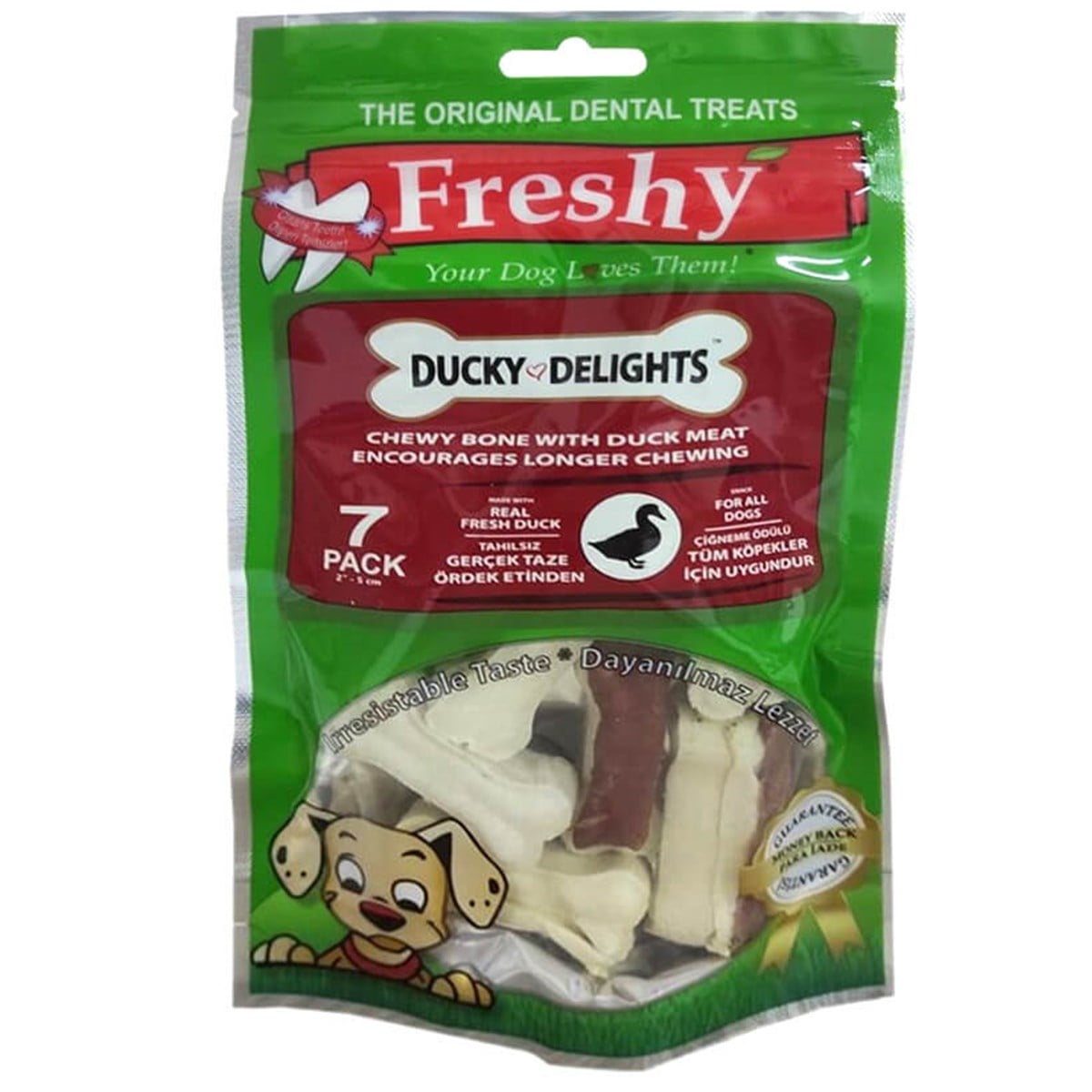 Freshy Duck Ördek Sarılı Sütlü Press Kemik Köpek Ödülü  7 Adet