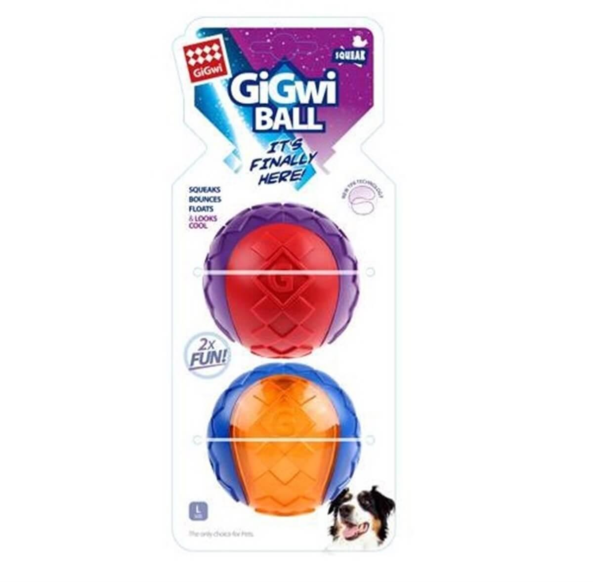 Gigwi Ball Sesli Kauçuk Top Köpek Oyuncağı 10 Cm (2 Adet)
