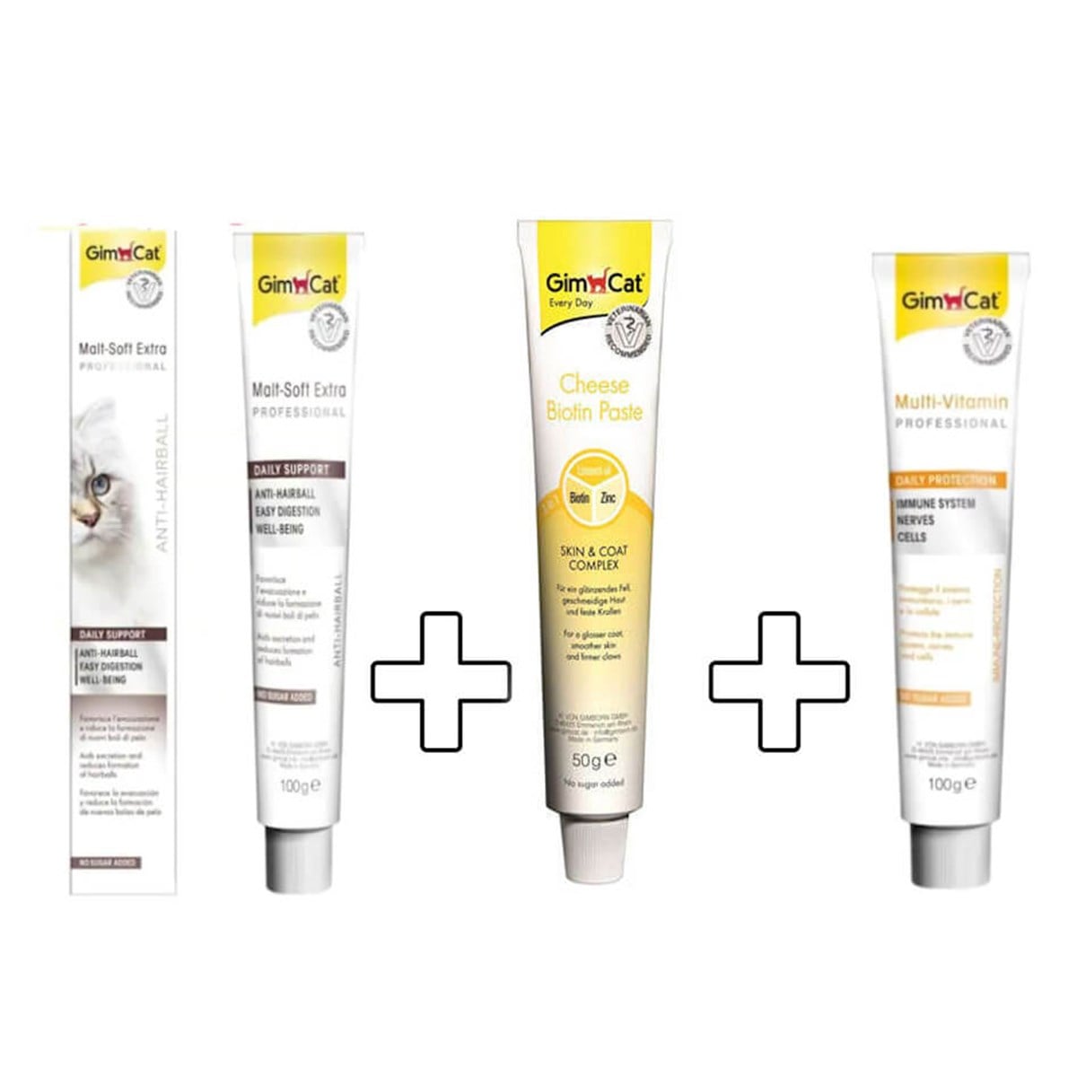 Gimcat Malt Soft Extra 100 gr + Multivitamin 100 gr + Cheese Biotin 50 gr Kedi Macunu