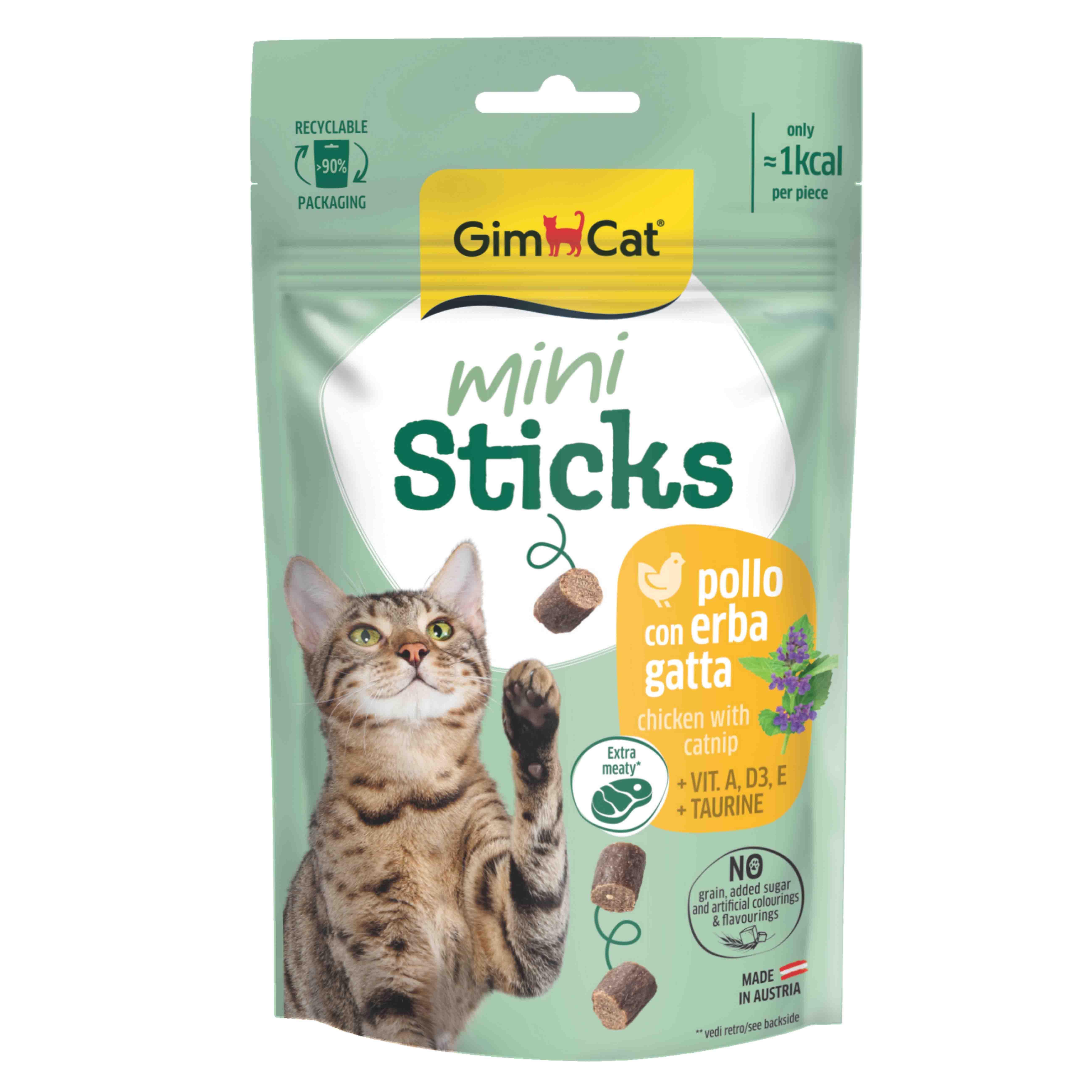 Gimcat Mini Sticks Catnipli Tavuklu Kedi Ödülü 50 gr