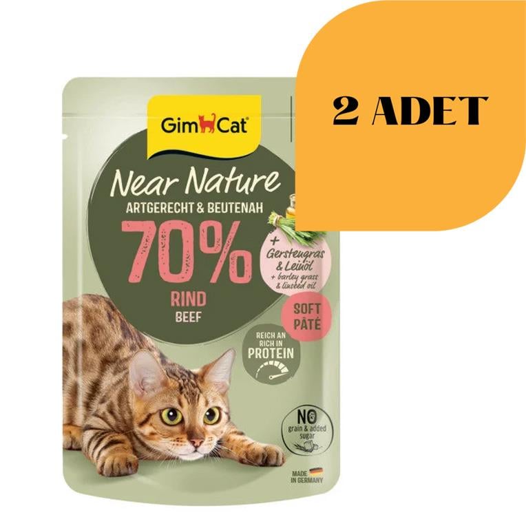 GimCat Near Nature Sığır Etli Pate Konserve Kedi Maması 85 gr (2 Adet)