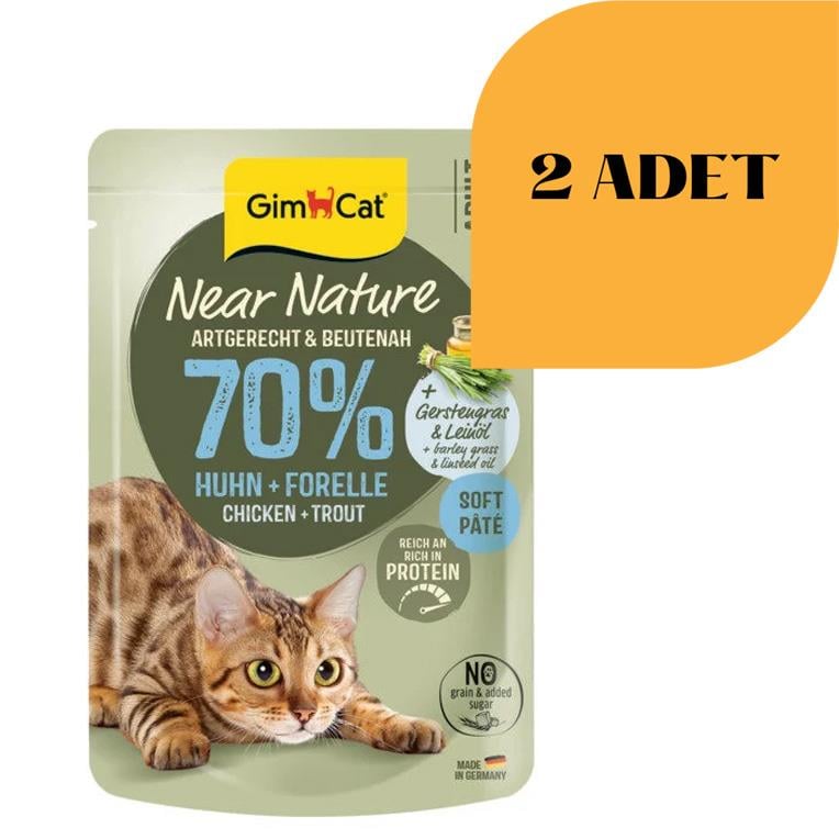 GimCat Near Nature Tavuklu Ve Alabalıklı Pate Konserve Kedi Maması 85 gr (2 Adet)
