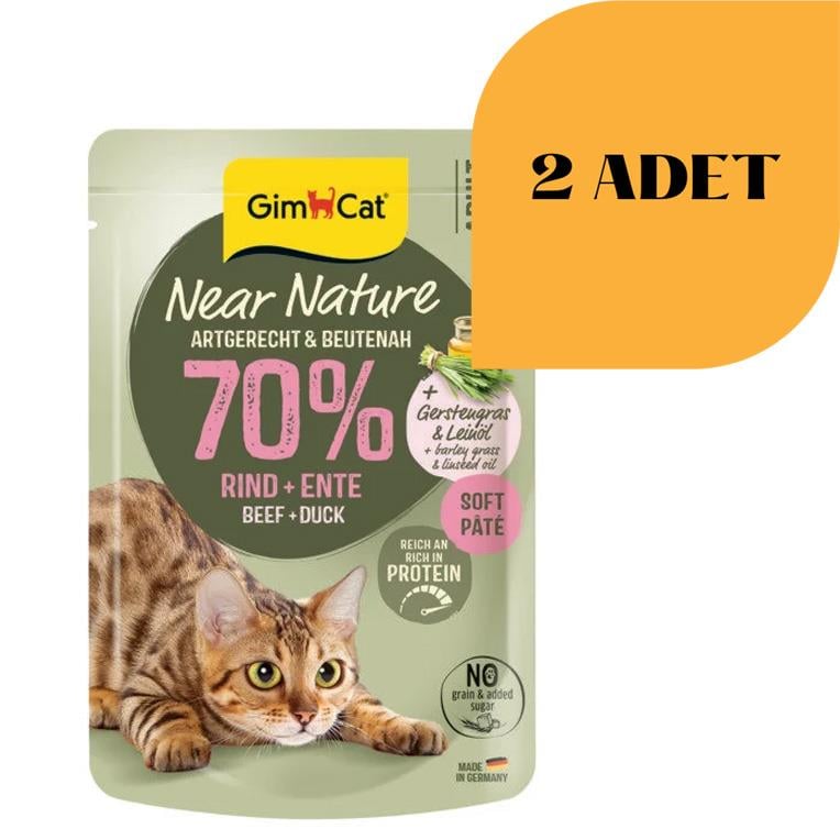 GimCat Near Nature Tavuklu Ve Ördekli Pate Konserve Kedi Maması 85 gr (2 Adet)