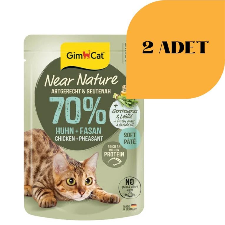 GimCat Near Nature Tavuklu Ve Sülün Etli Pate Konserve Kedi Maması 85 gr (2 Adet)