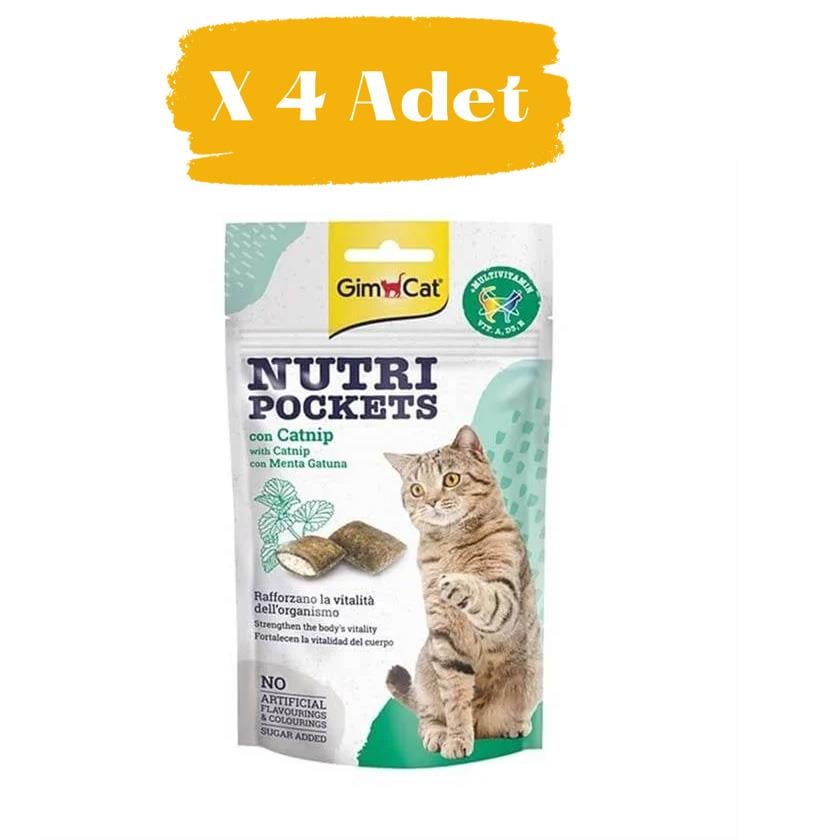 Gimcat Nutri Pockets Kedi Otlu Kedi Ödülü  4 x 60 Gr 