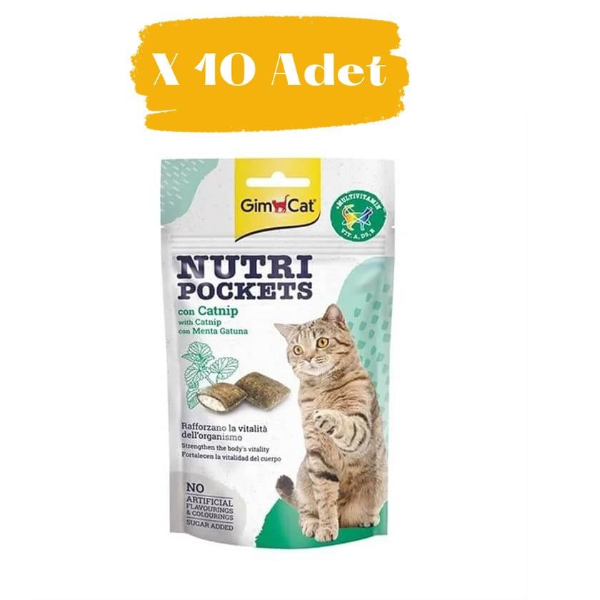 Gimcat Nutri Pockets Kedi Otlu Kedi Ödülü  10 x 60 Gr 
