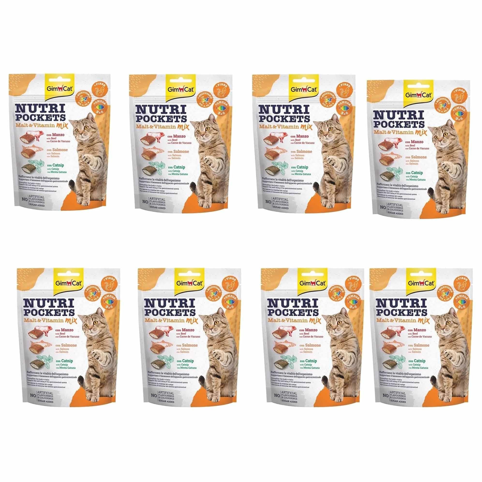 GimCat Nutri Pockets Malt Vitamin Mix Kedi Ödülü  8 x 150 gr