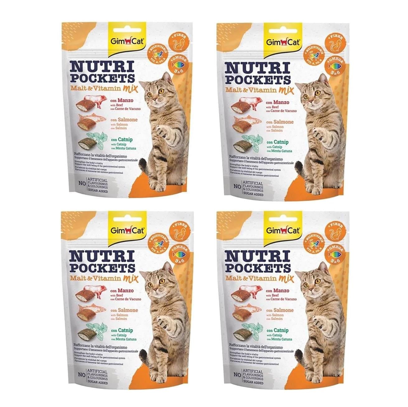 GimCat Nutri Pockets Malt Vitamin Mix Kedi Ödülü  4 x 150 gr