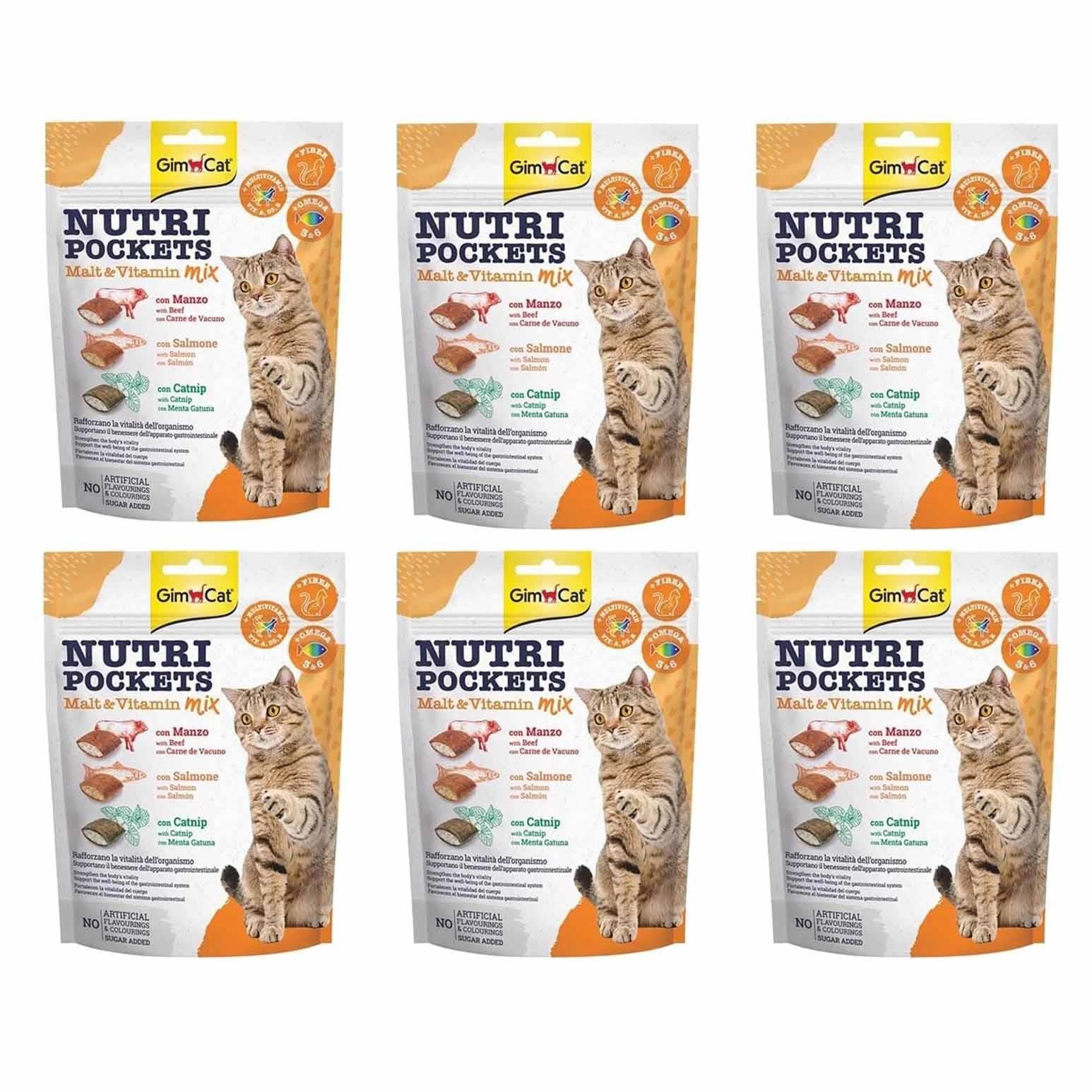 GimCat Nutri Pockets Malt Vitamin Mix Kedi Ödülü  6 x 150 gr