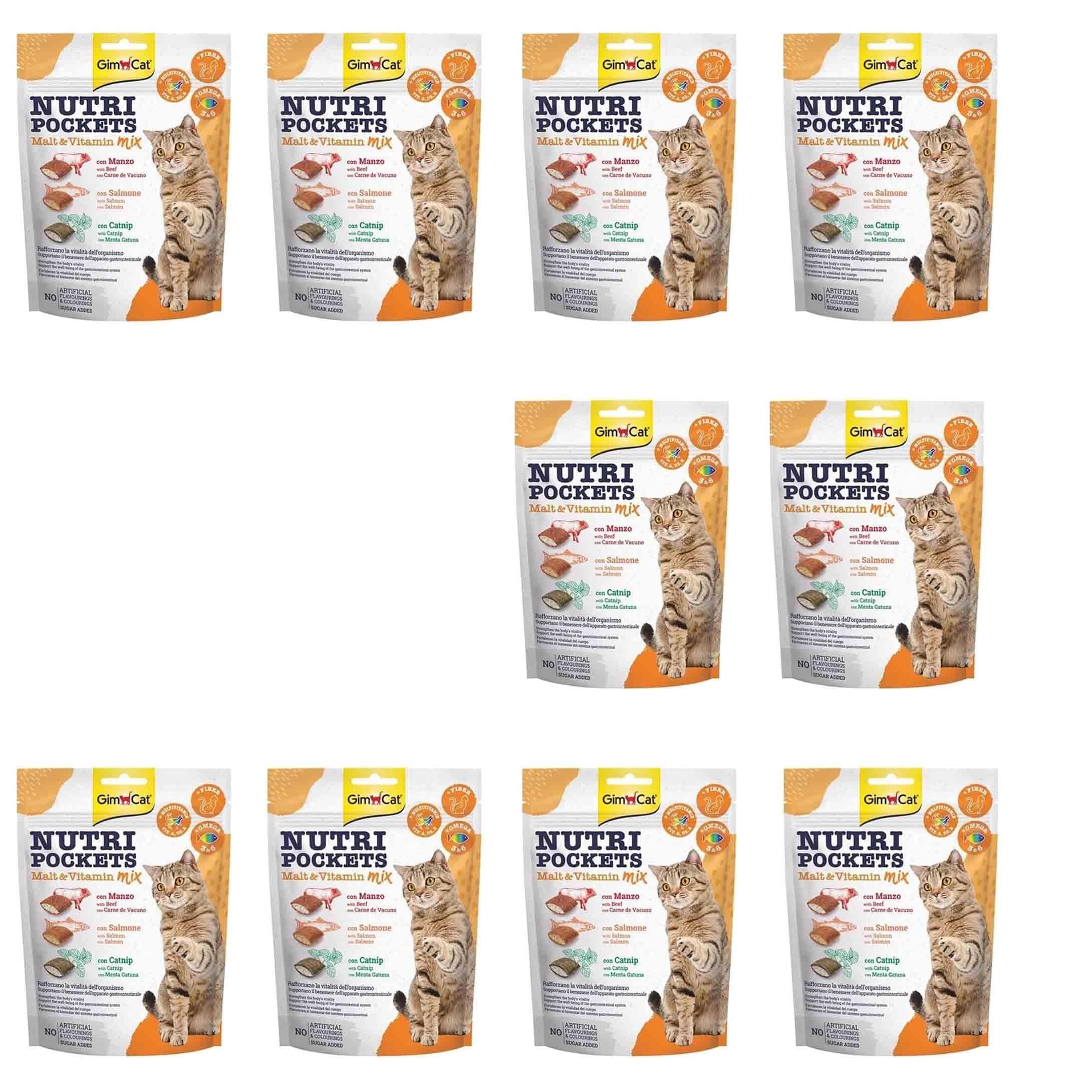 GimCat Nutri Pockets Malt Vitamin Mix Kedi Ödülü  10 x 150 gr