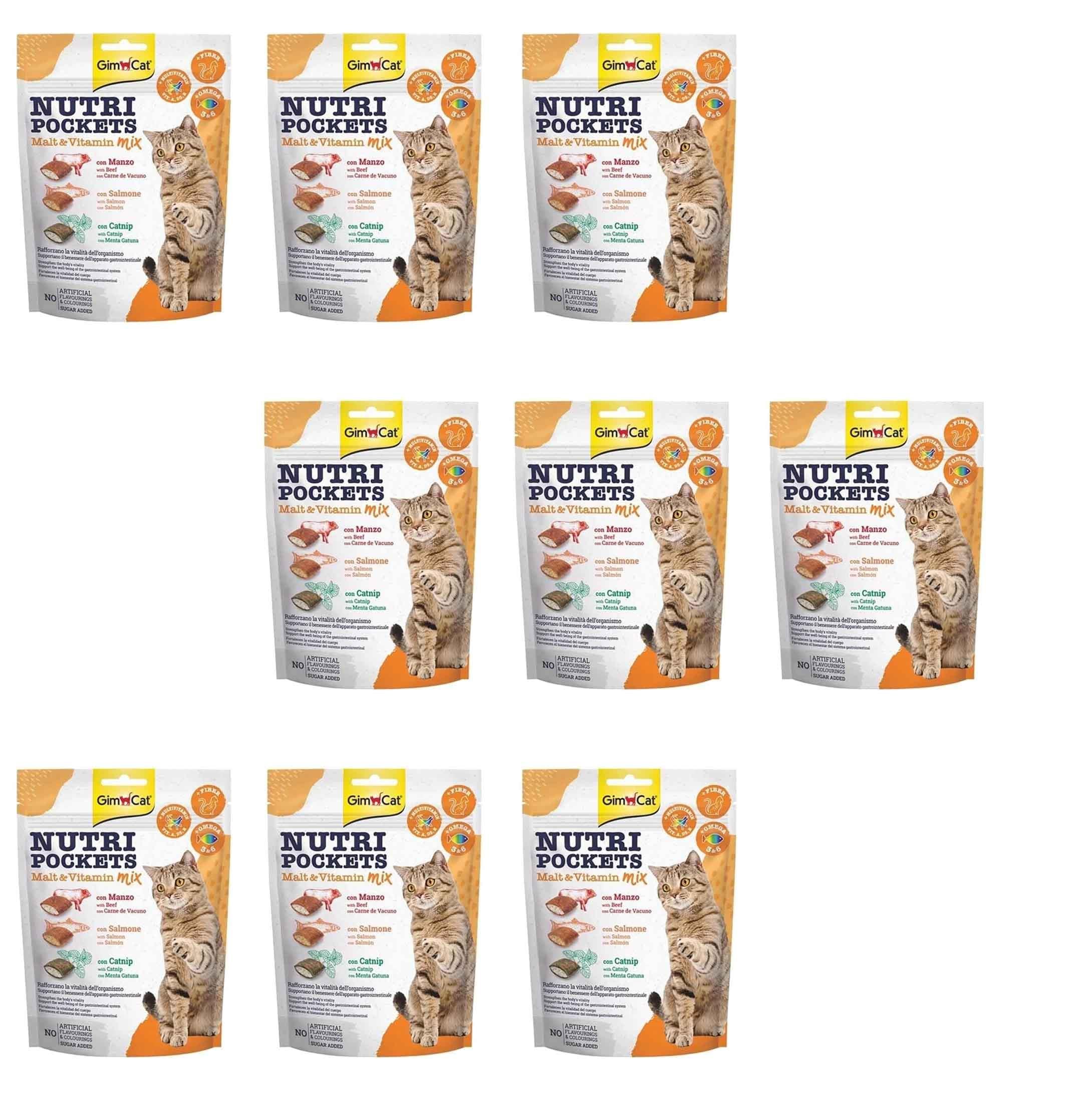 GimCat Nutri Pockets Malt Vitamin Mix Kedi Ödülü  9 x 150 gr