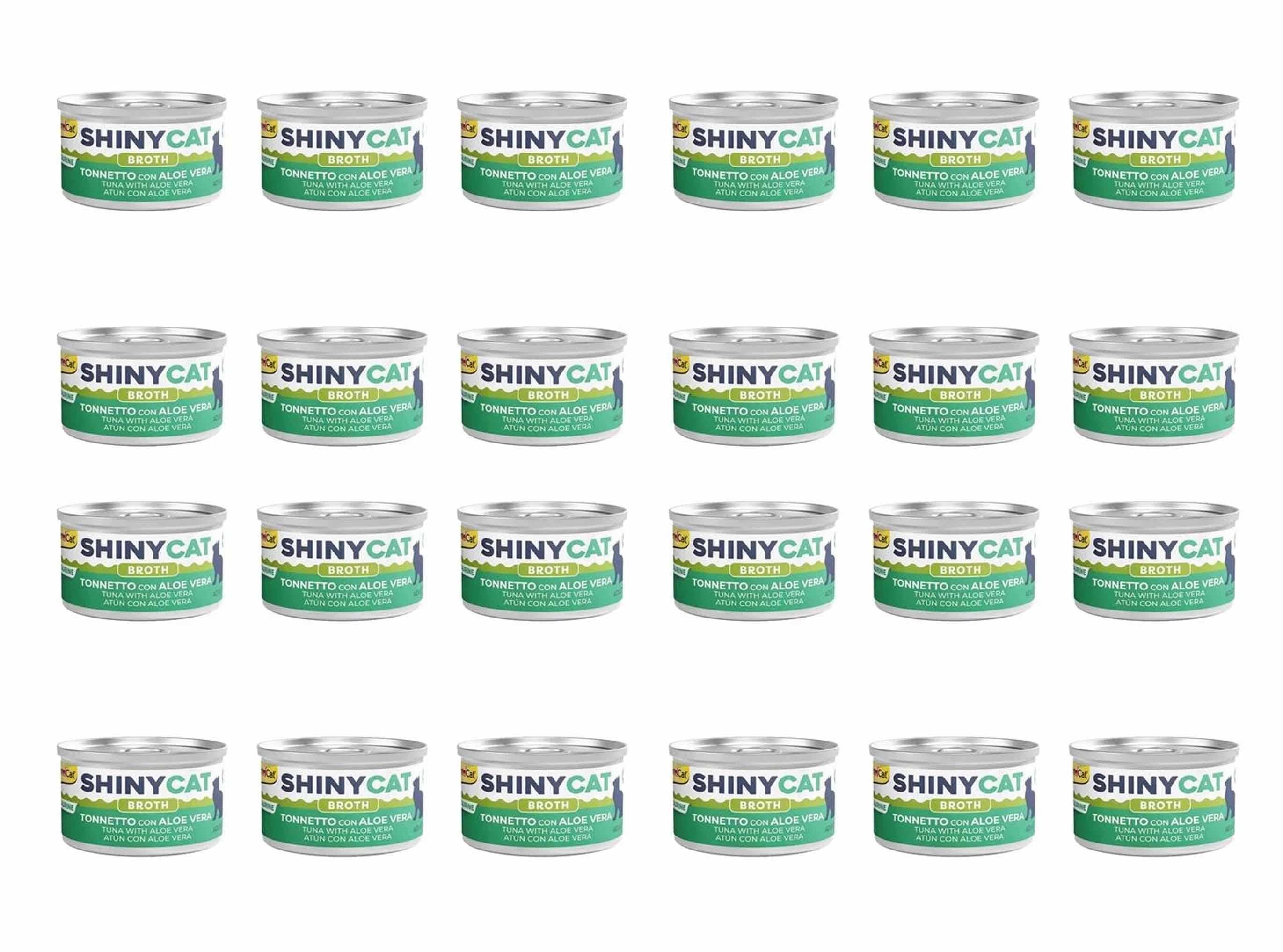 GimCat Shinycat Broth Aloe Veralı Ton Balıklı Konserve Kedi Maması 70 Gr (24 Adet)