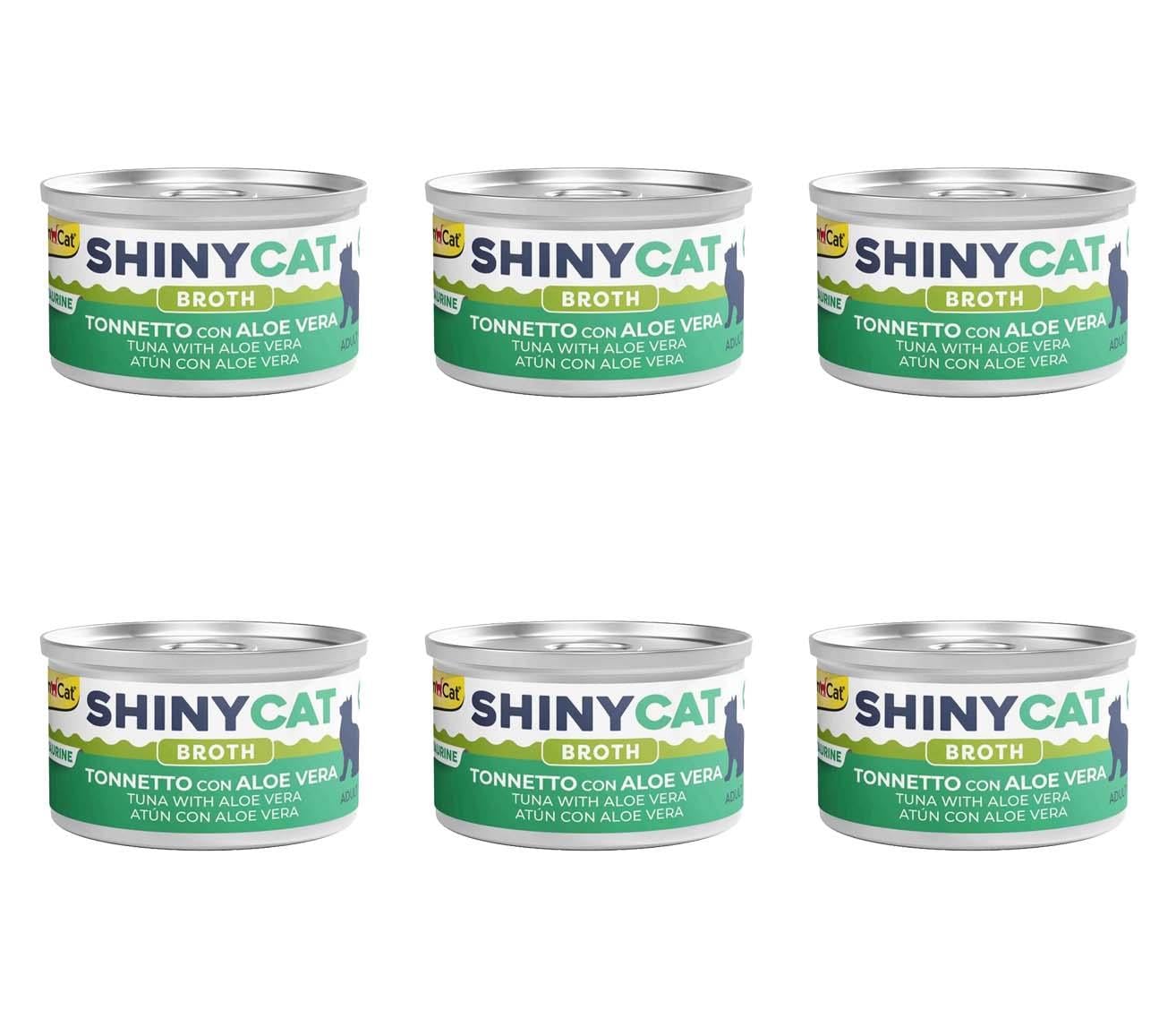 GimCat Shinycat Broth Aloe Veralı Ton Balıklı Konserve Kedi Maması 70 Gr (6 Adet)