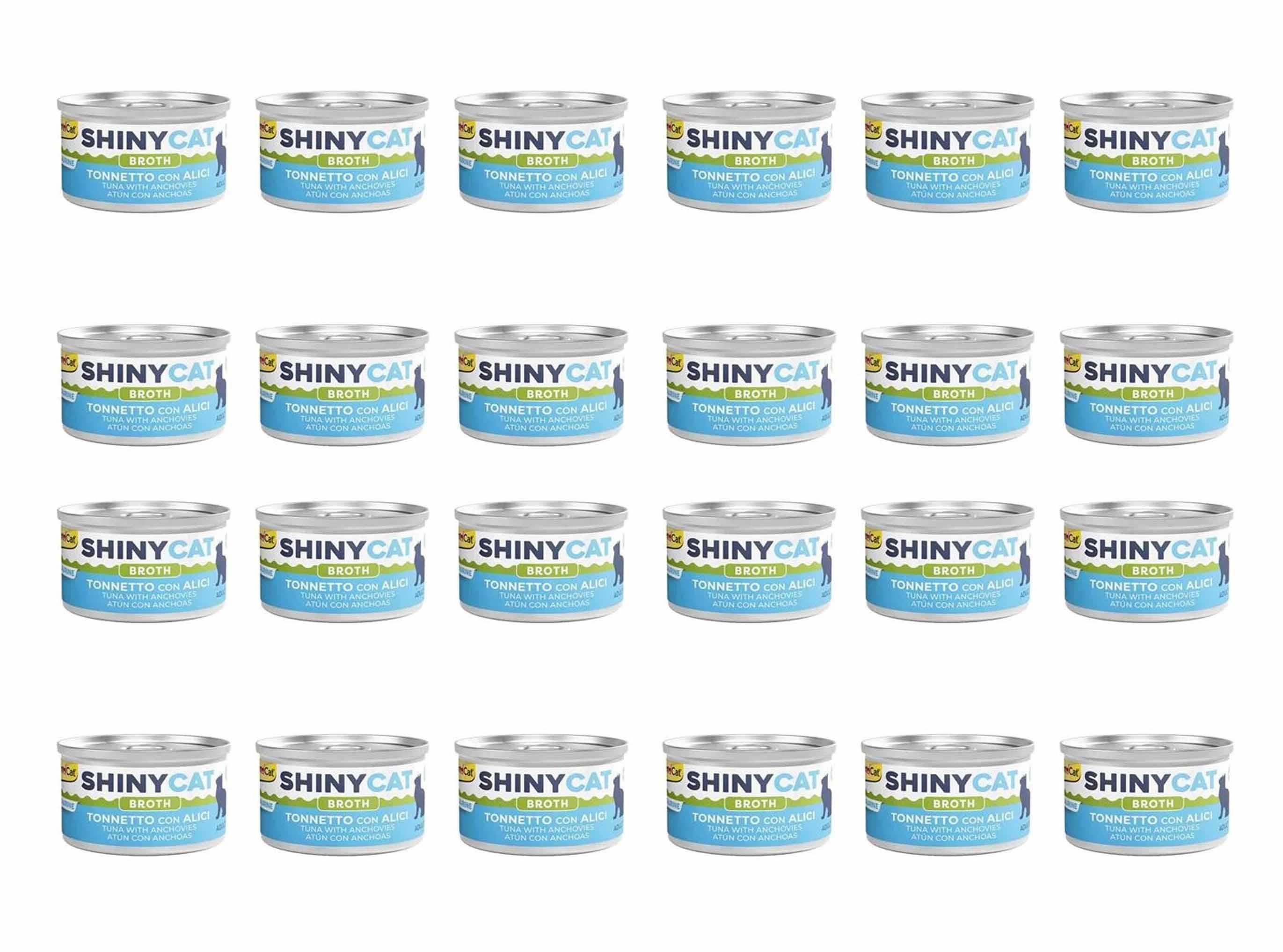 GimCat Shinycat Broth Ançüezli Ton Balıklı Konserve Kedi Maması 70 Gr (24 Adet)