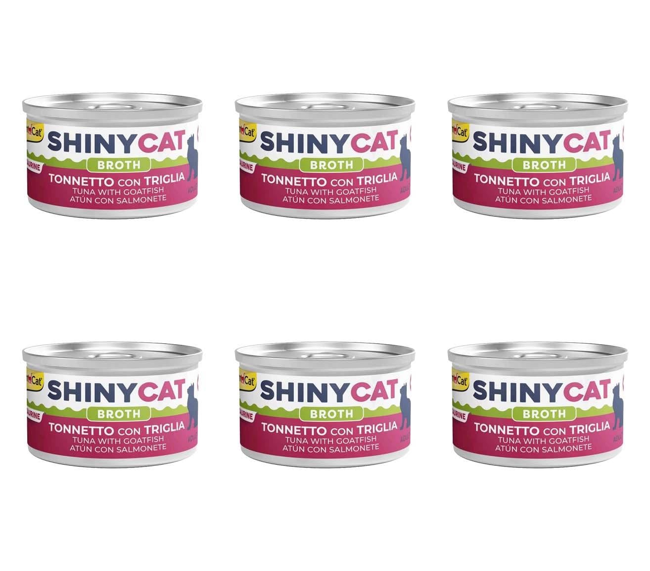 GimCat Shinycat Broth Barbun Balıklı Ton Balıklı Konserve Kedi Maması 70 Gr (6 Adet)