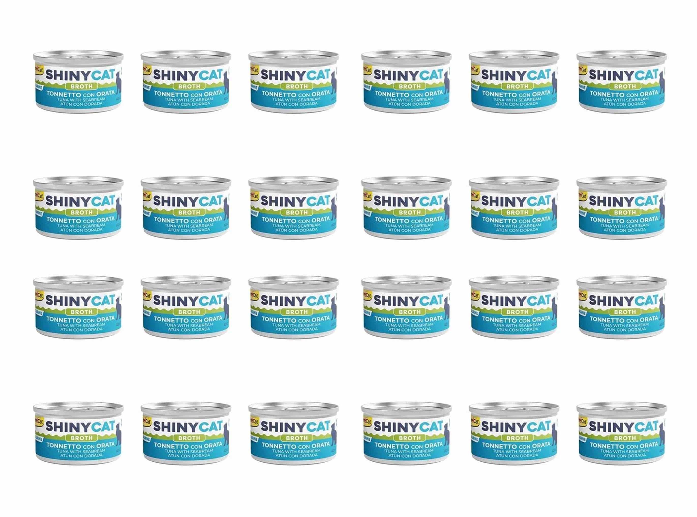 GimCat Shinycat Broth Çipuralı Ton Balıklı Konserve Kedi Maması 70 Gr (24 Adet)