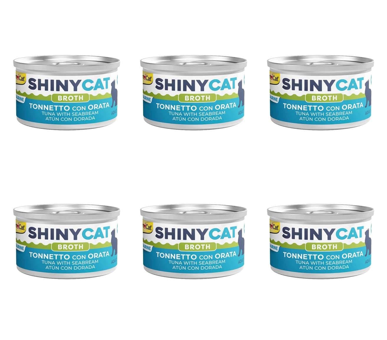 GimCat Shinycat Broth Çipuralı Ton Balıklı Konserve Kedi Maması 70 Gr (6 Adet)