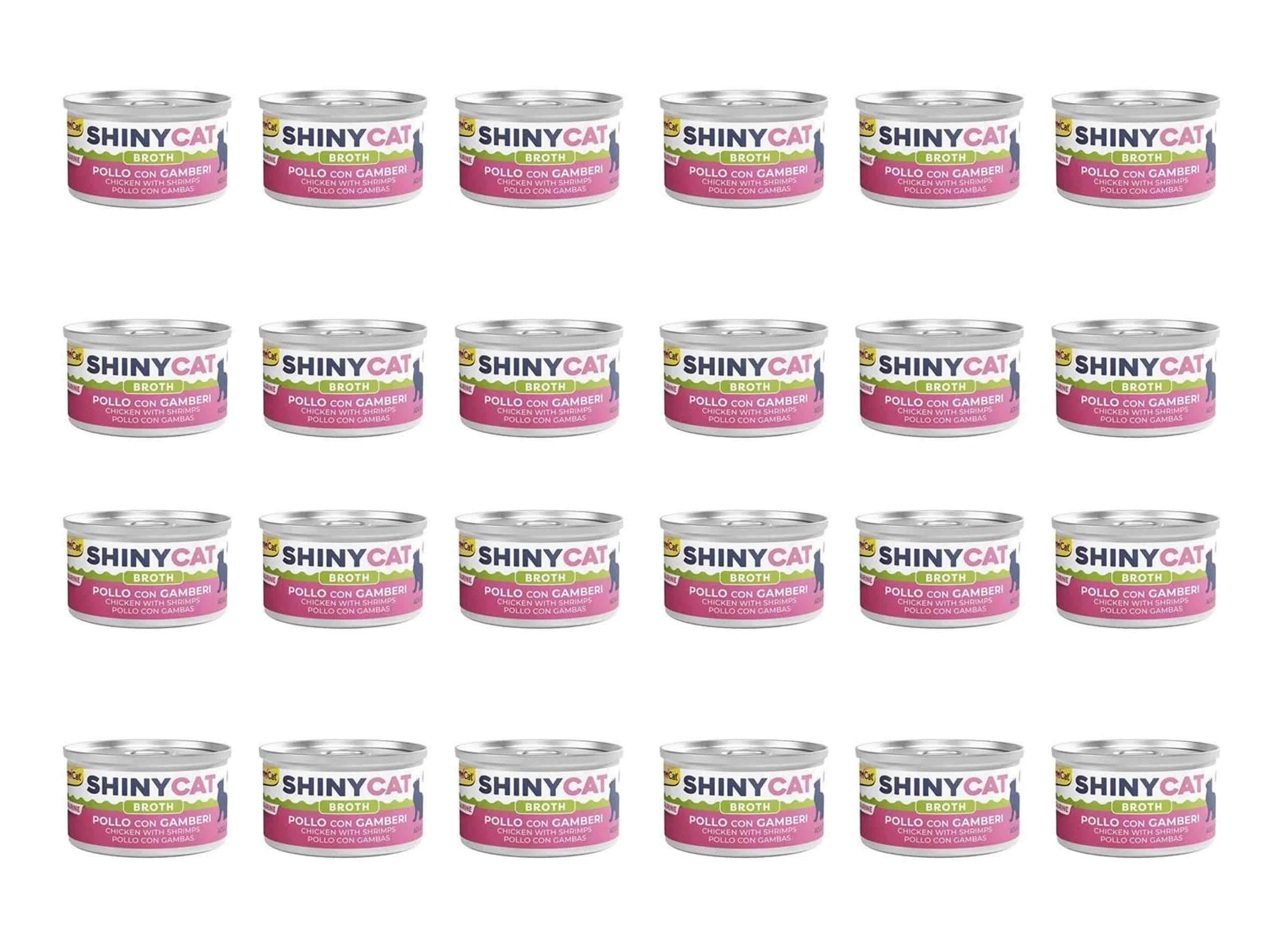 GimCat Shinycat Broth Karidesli Ve Tavuklu Konserve Kedi Maması 70 Gr (24 Adet)