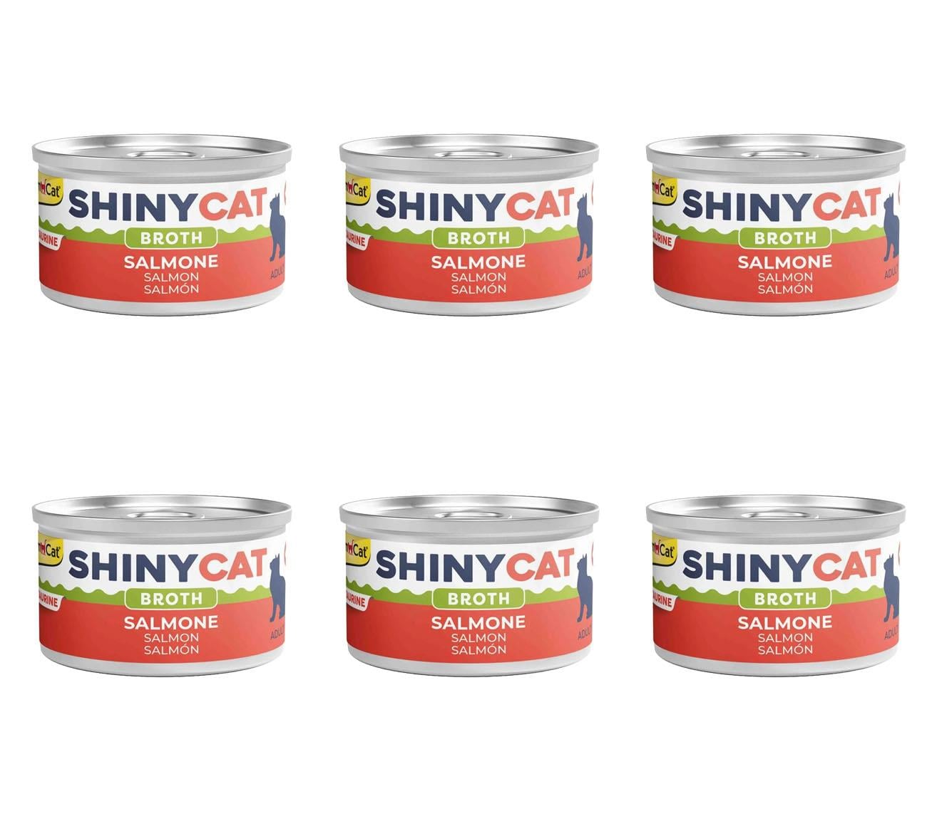 GimCat Shinycat Broth Somonlu Konserve Kedi Maması 70 Gr (6 Adet)