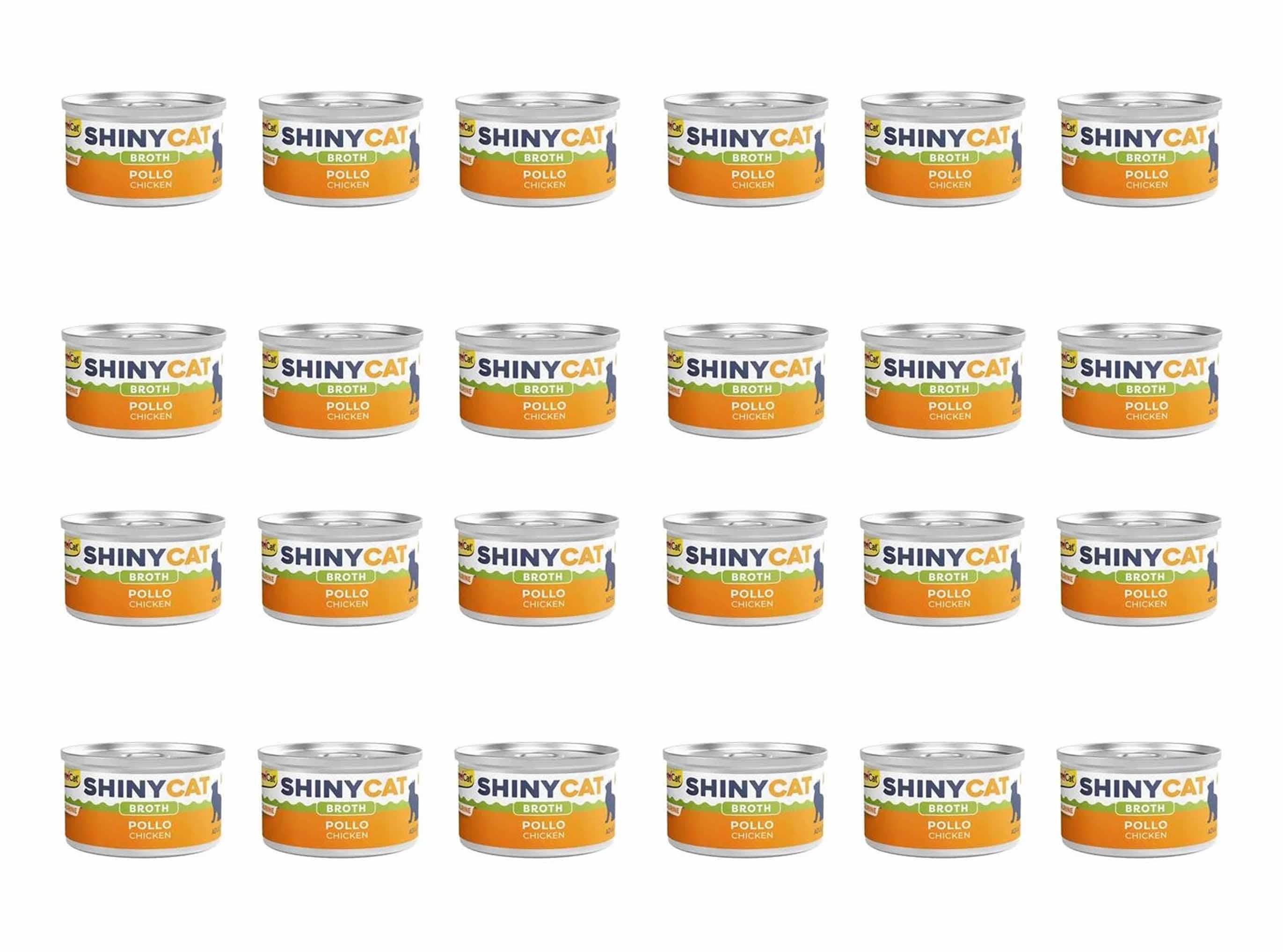 GimCat Shinycat Broth Tavuklu Konserve Kedi Maması 70 Gr (24 Adet)