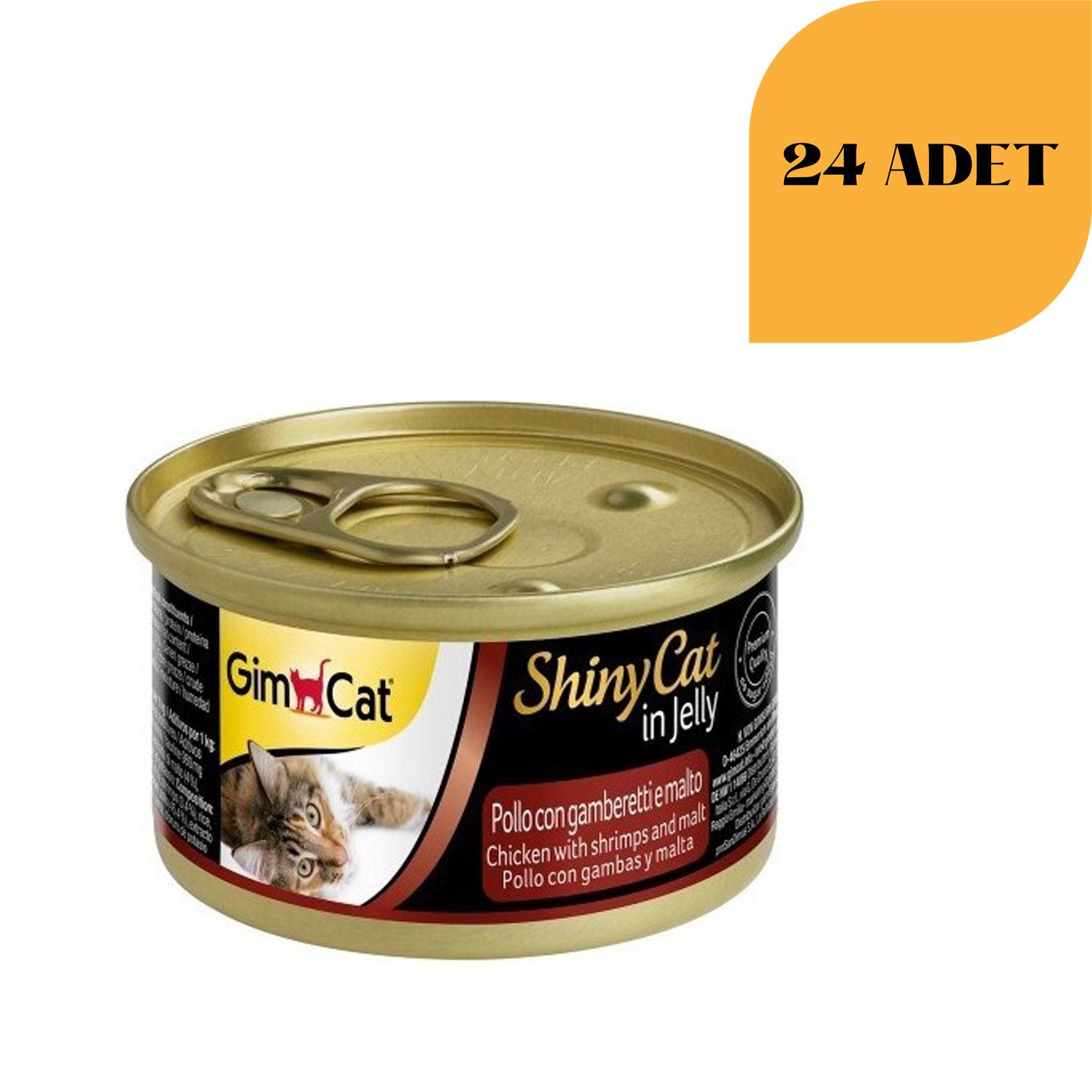 GimCat ShinyCat Tavuklu, Karidesli ve Malt Özlü Kedi Konservesi 70 Gr (24 ADET)