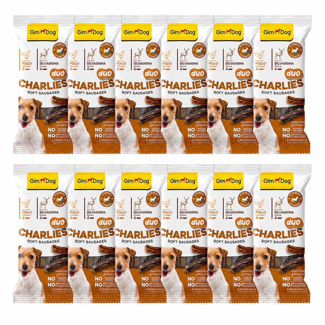 GimDog Charlies Duo Tavuklu ve Av Etli Köpek Ödül Maması 60 g (14 Adet)