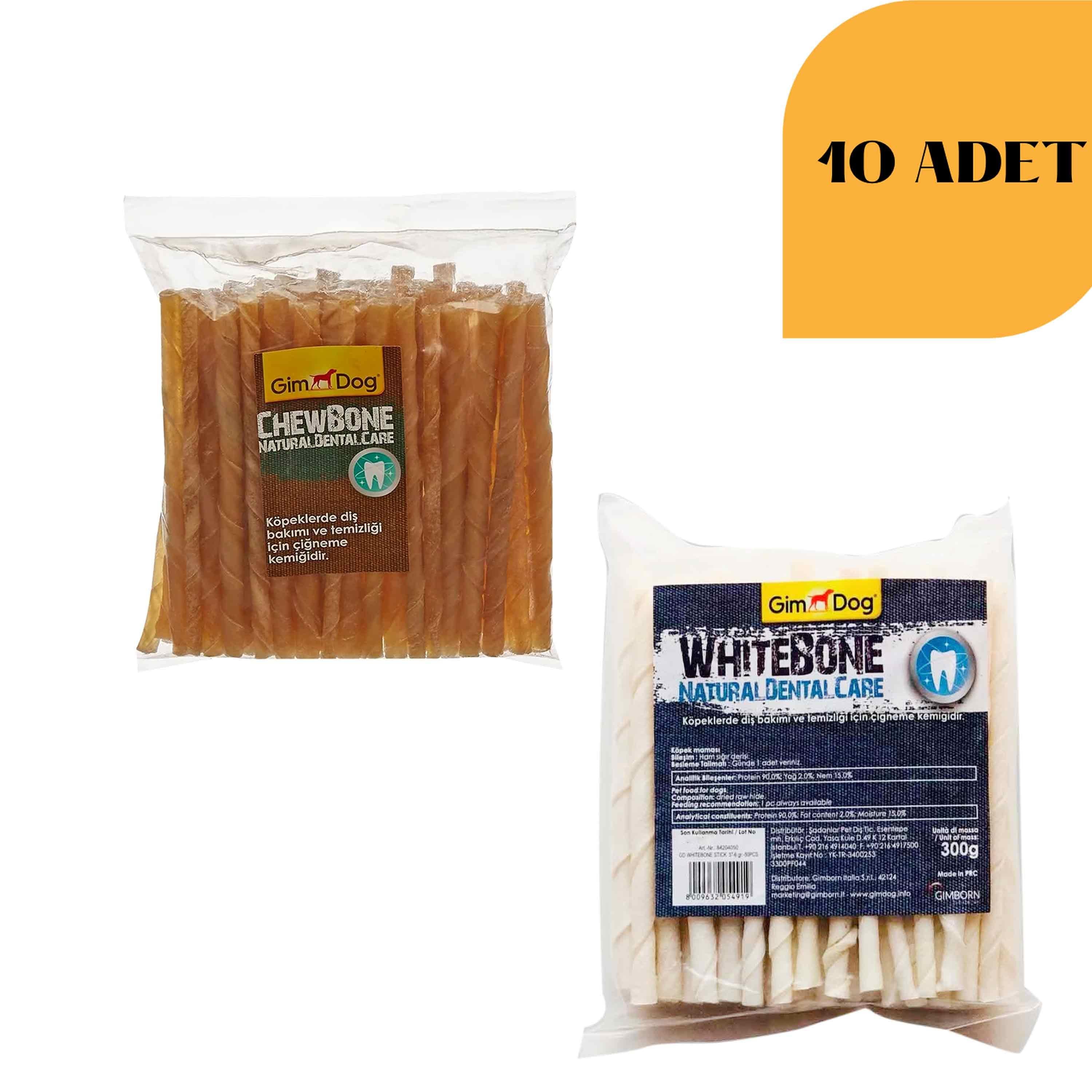 Gimdog Naturel & White Bone Burgu Çubuk Köpek Ödülü (100 Lü Paket 5-6 Gr) 10 Adet