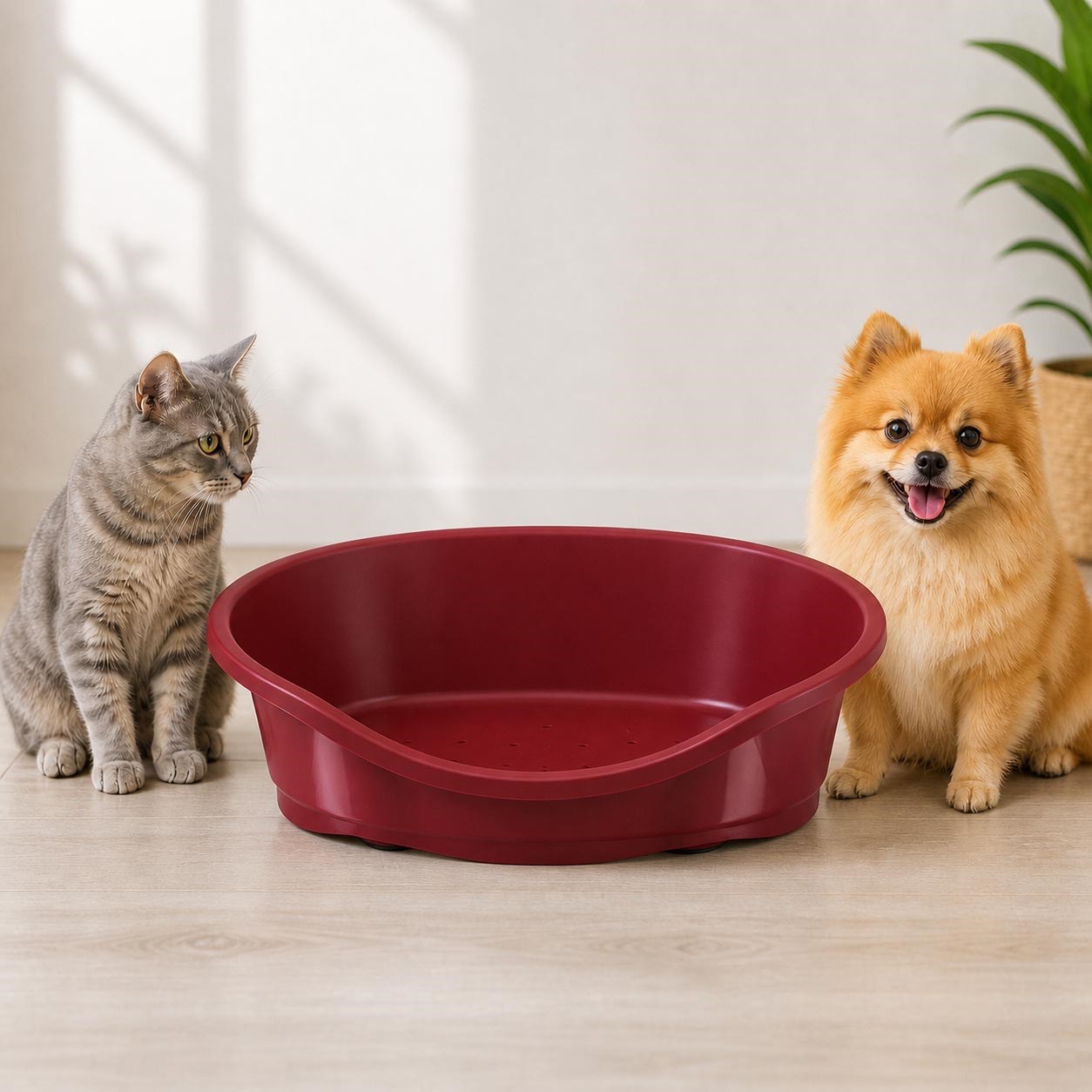 Imac Dido 65 Plastik Kedi ve Köpek Yatağı 65 cm (Bordo)