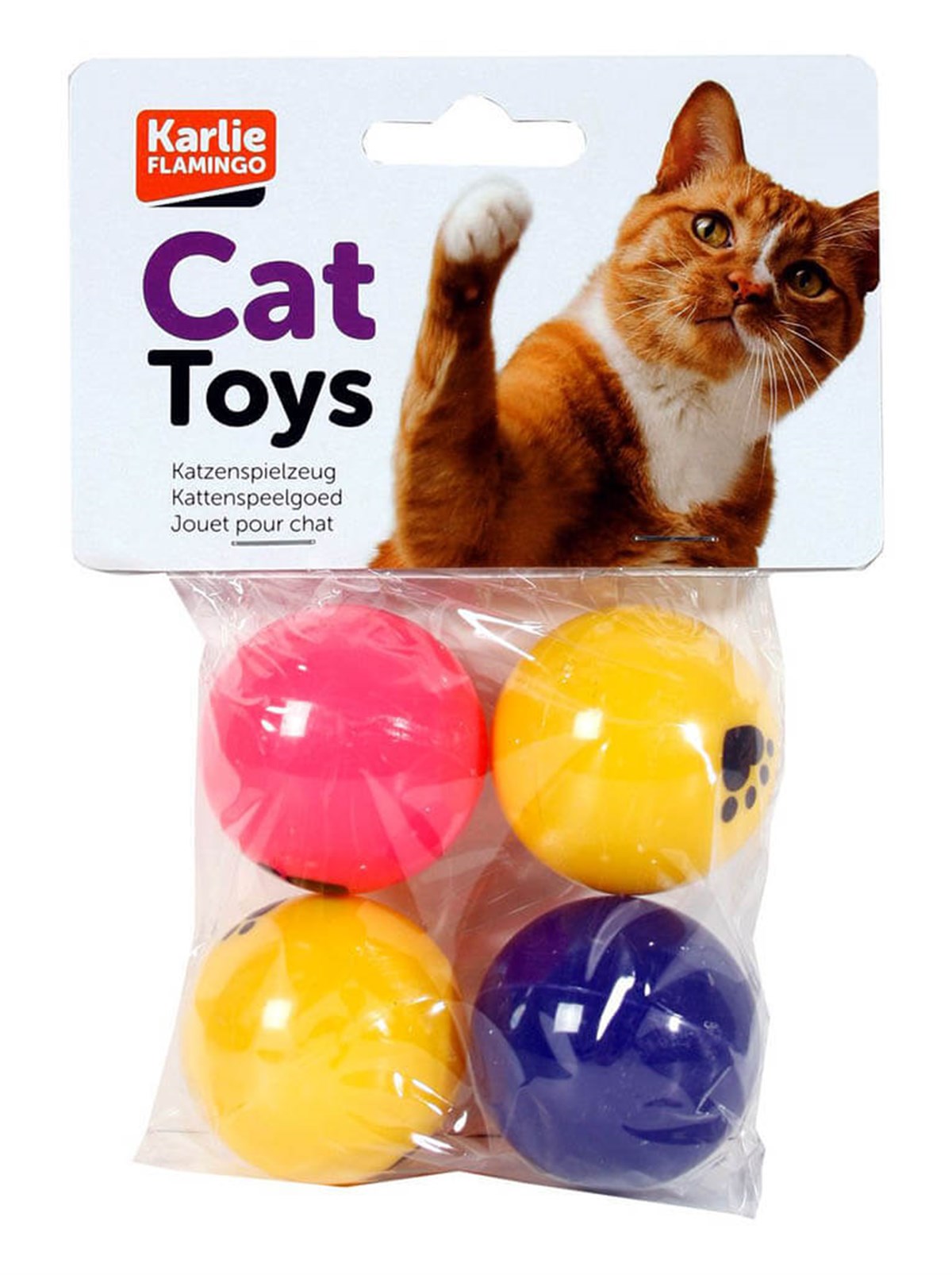 Karlie Pinpon Topu Kedi Oyuncağı 4lü 4 Cm