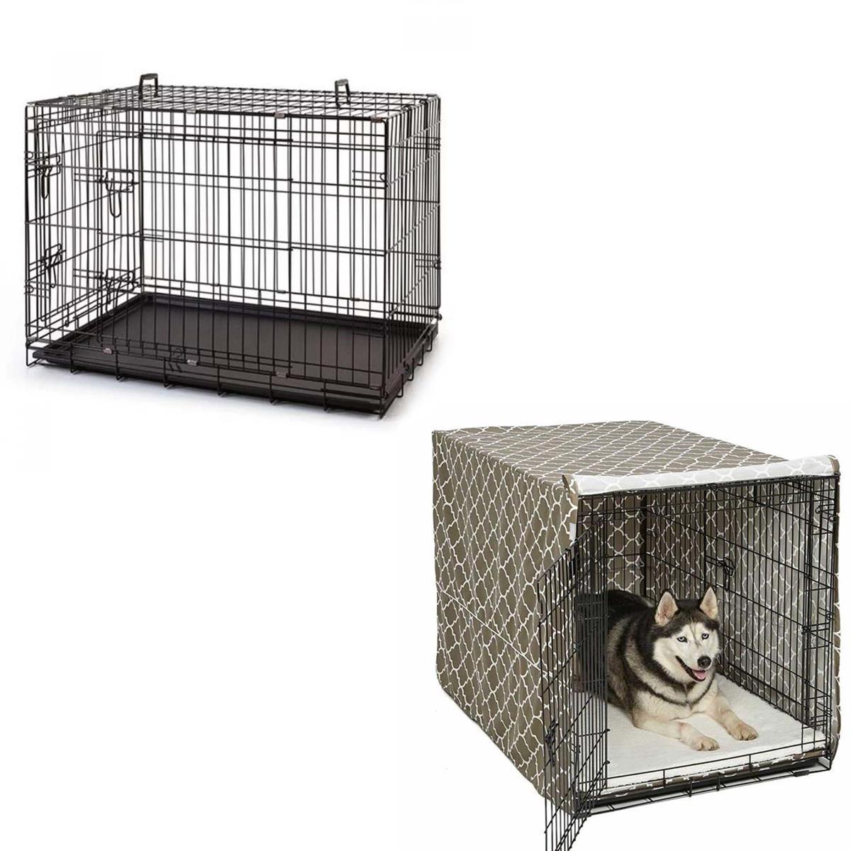 Keypet Katlanır Tel Köpek Kafesi  120 cm (Kafes Örtüsü Hediyeli)