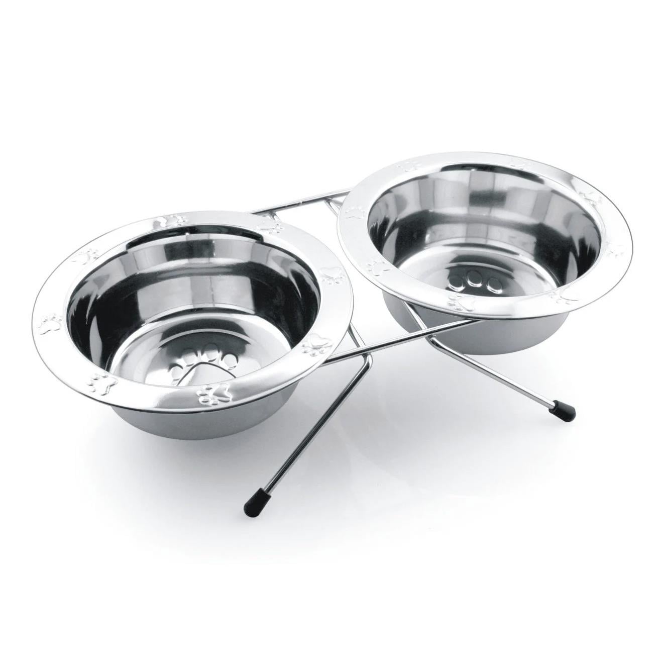 Lionpet Standlı İkili Çelik Kedi Mama ve Su Kabı 475 ml