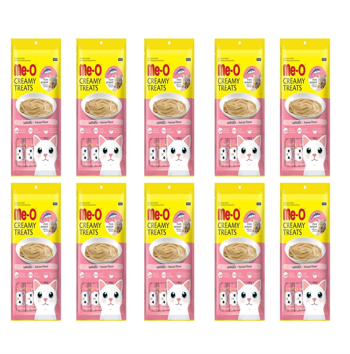Meo Creamy Çizgili Orkinos Balıklı Krema Kedi Ödülü  4 Parça (15 gr) (10 Adet)