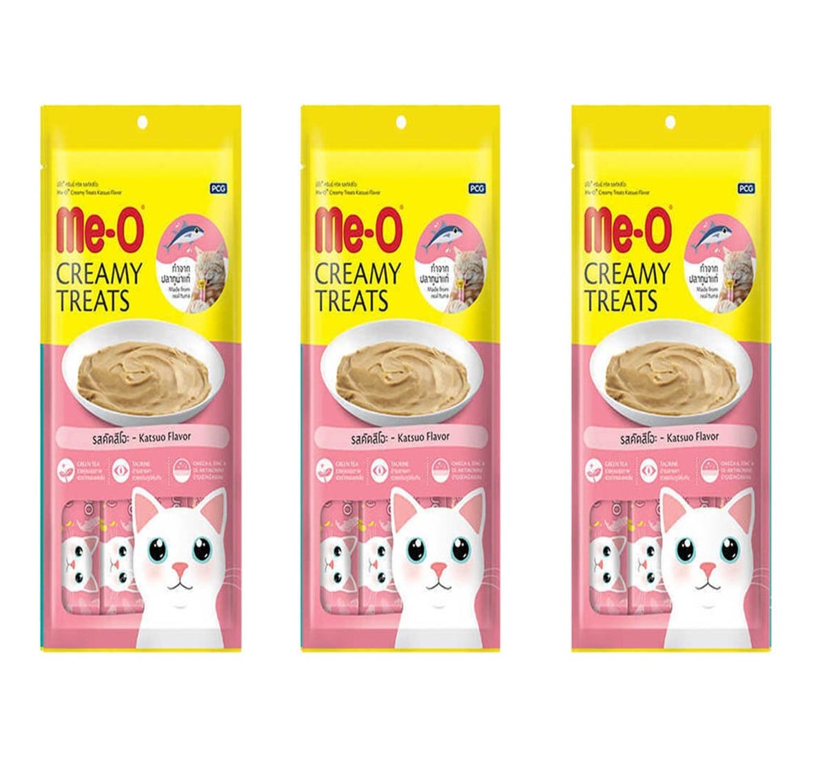 Meo Creamy Çizgili Orkinos Balıklı Krema Kedi Ödülü  4 Parça (15 gr) (3 Adet)