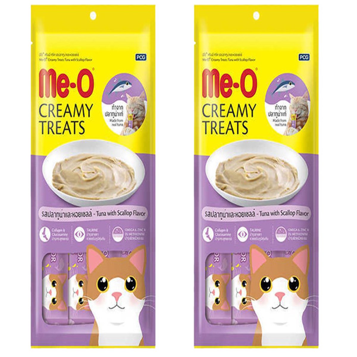 Meo Creamy Deniz Taraklı ve Ton Balıklı Krema Kedi Ödülü  4 Parça (15 gr) (2 Adet)