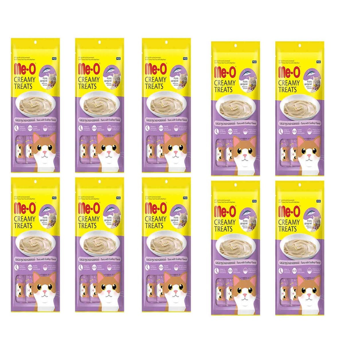 Meo Creamy Deniz Taraklı ve Ton Balıklı Krema Kedi Ödülü  4 Parça (15 gr) (10 Adet)